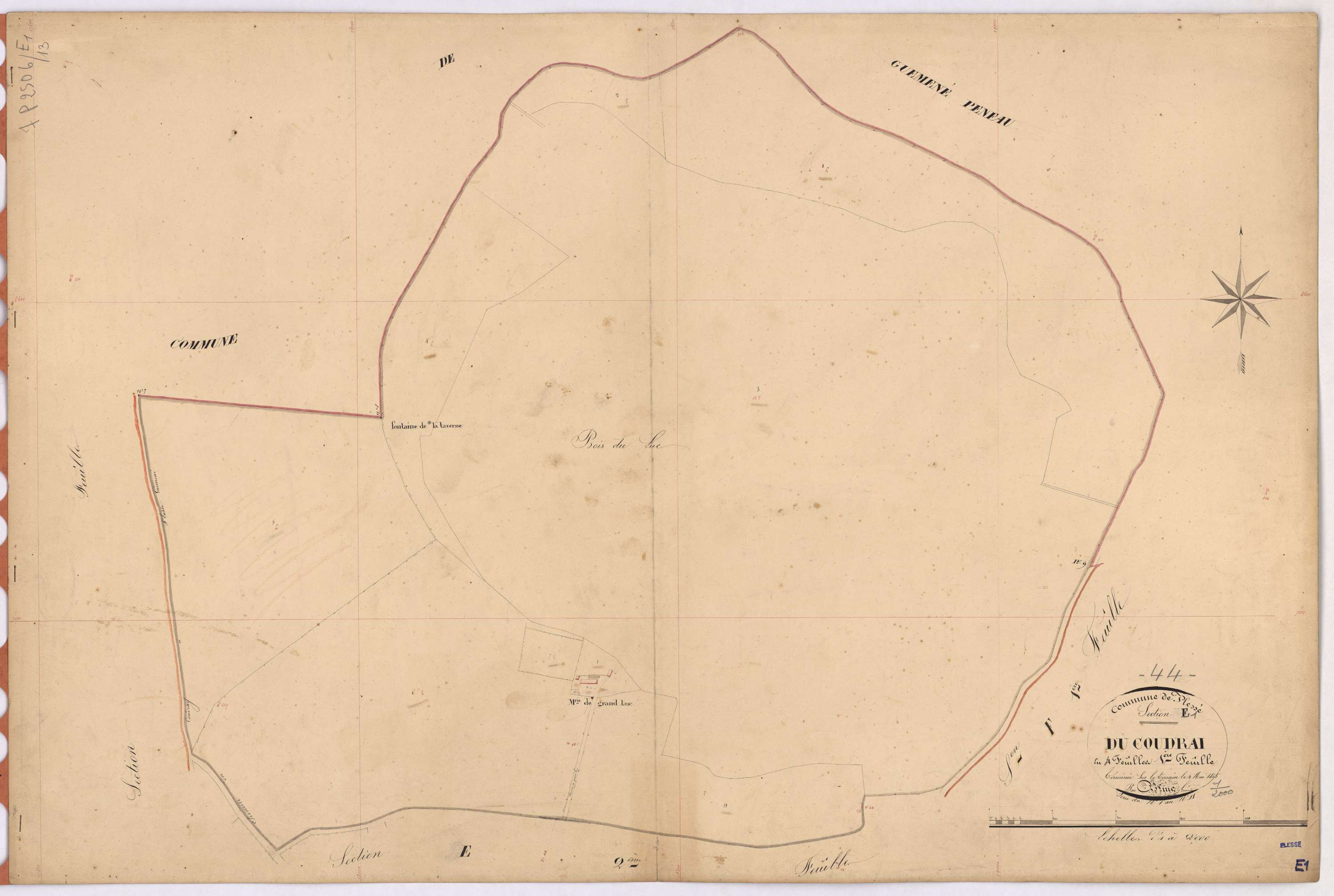 Plessé - Section E1 Coudray (section du) ; 1-11
