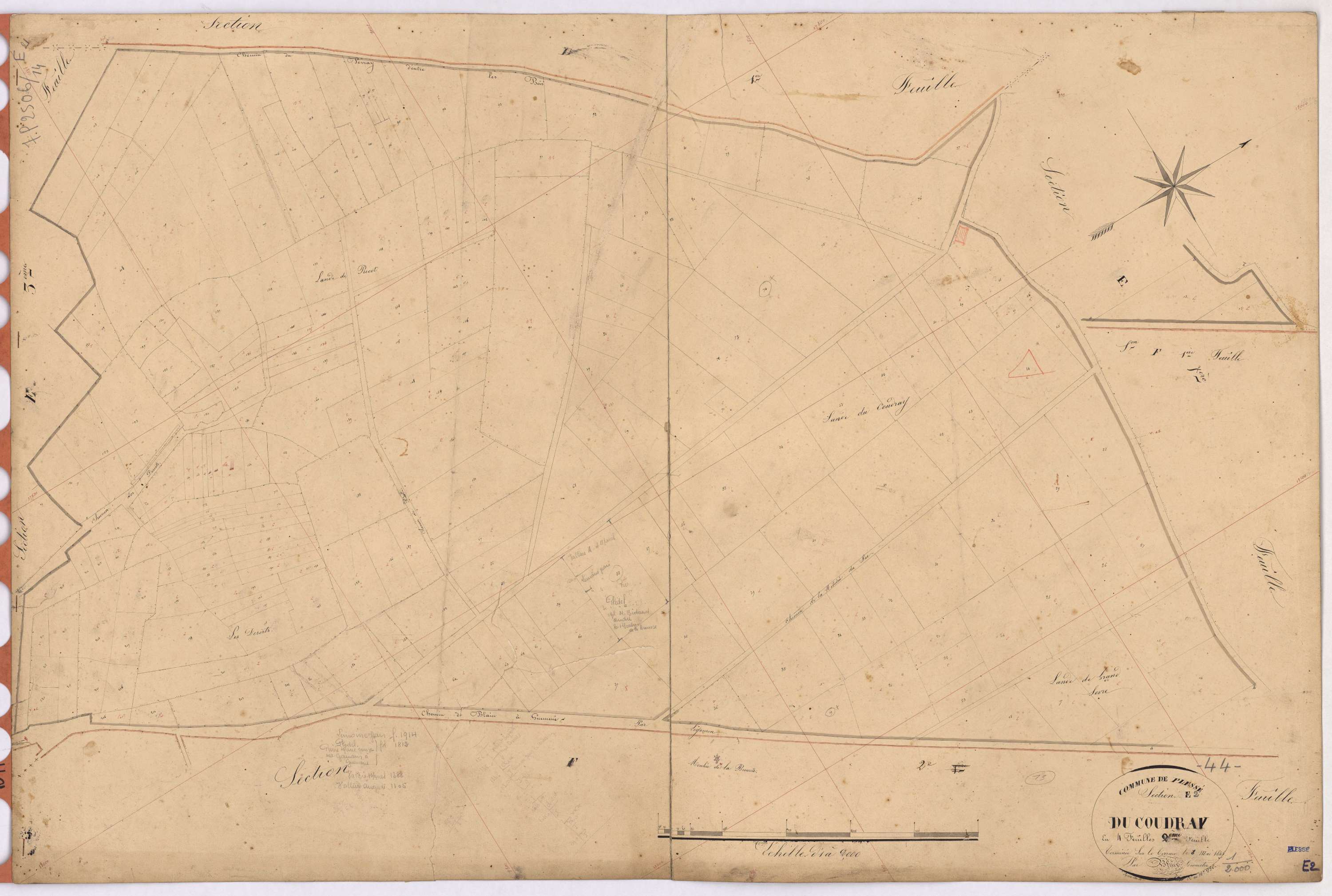 Plessé - Section E2 Coudray (section du) ; 12-220