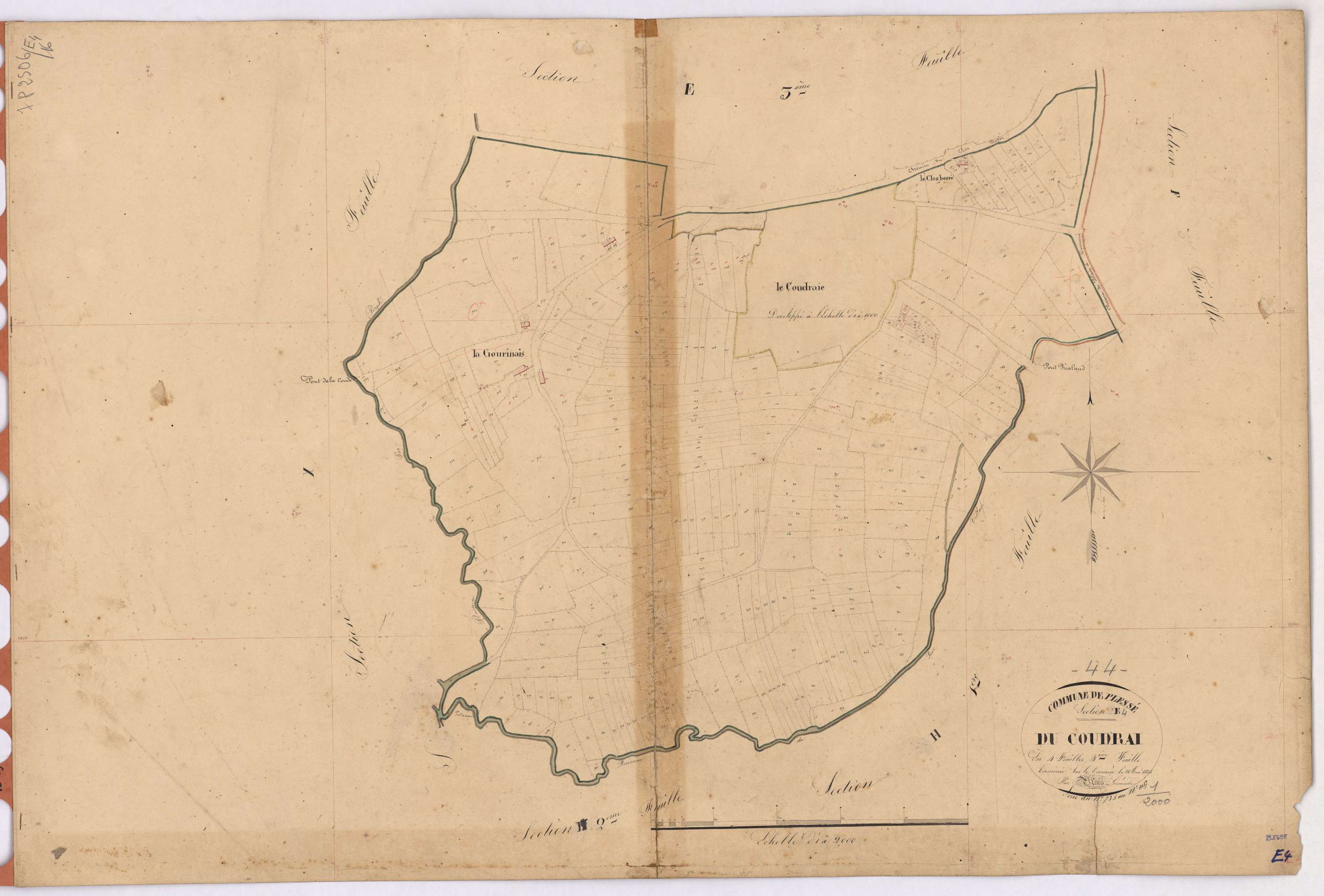 Plessé - Section E4 Coudray (section du) ; 735-1037