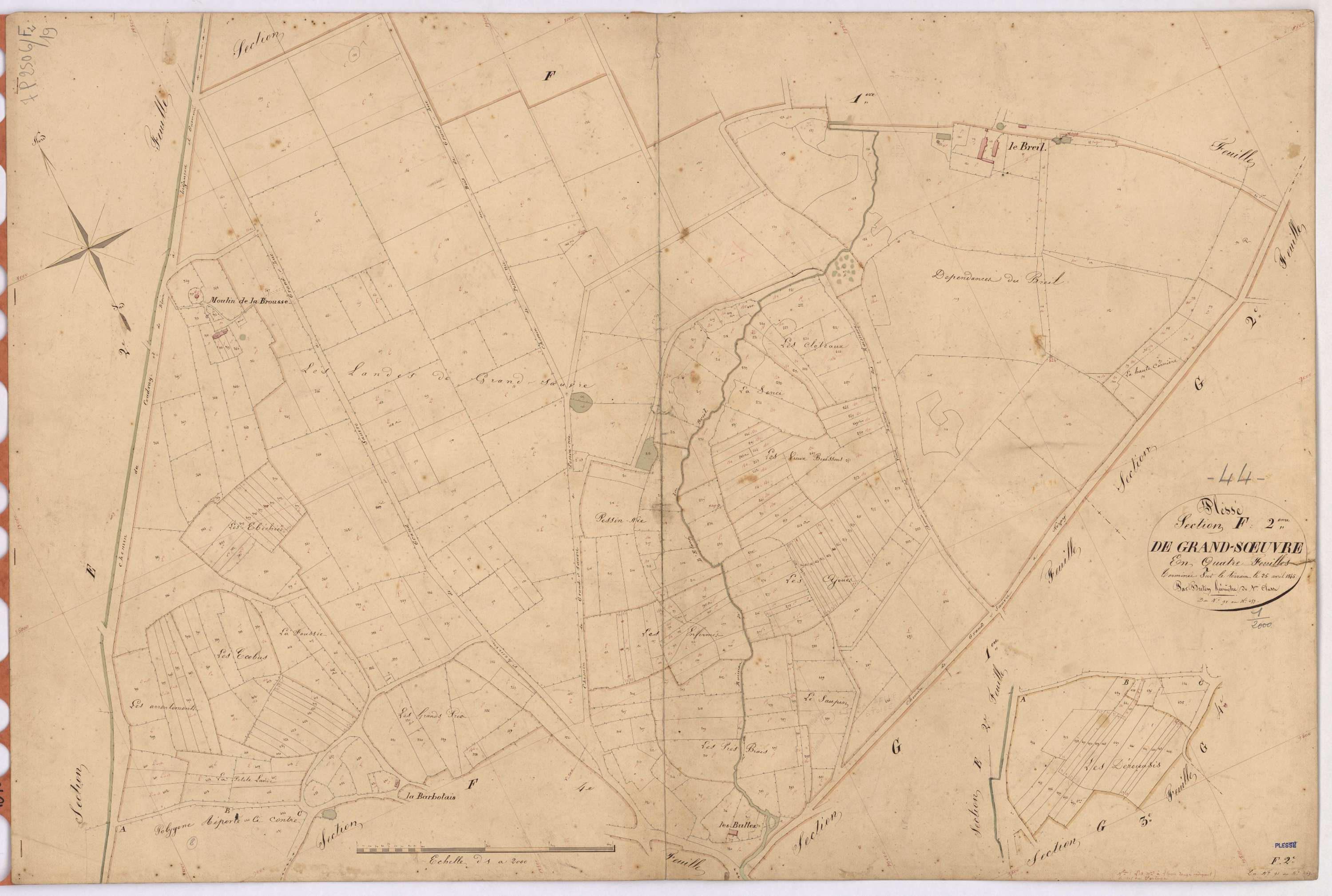 Plessé - Section F2 Grand-Soeuvre (section de) ; 91-459