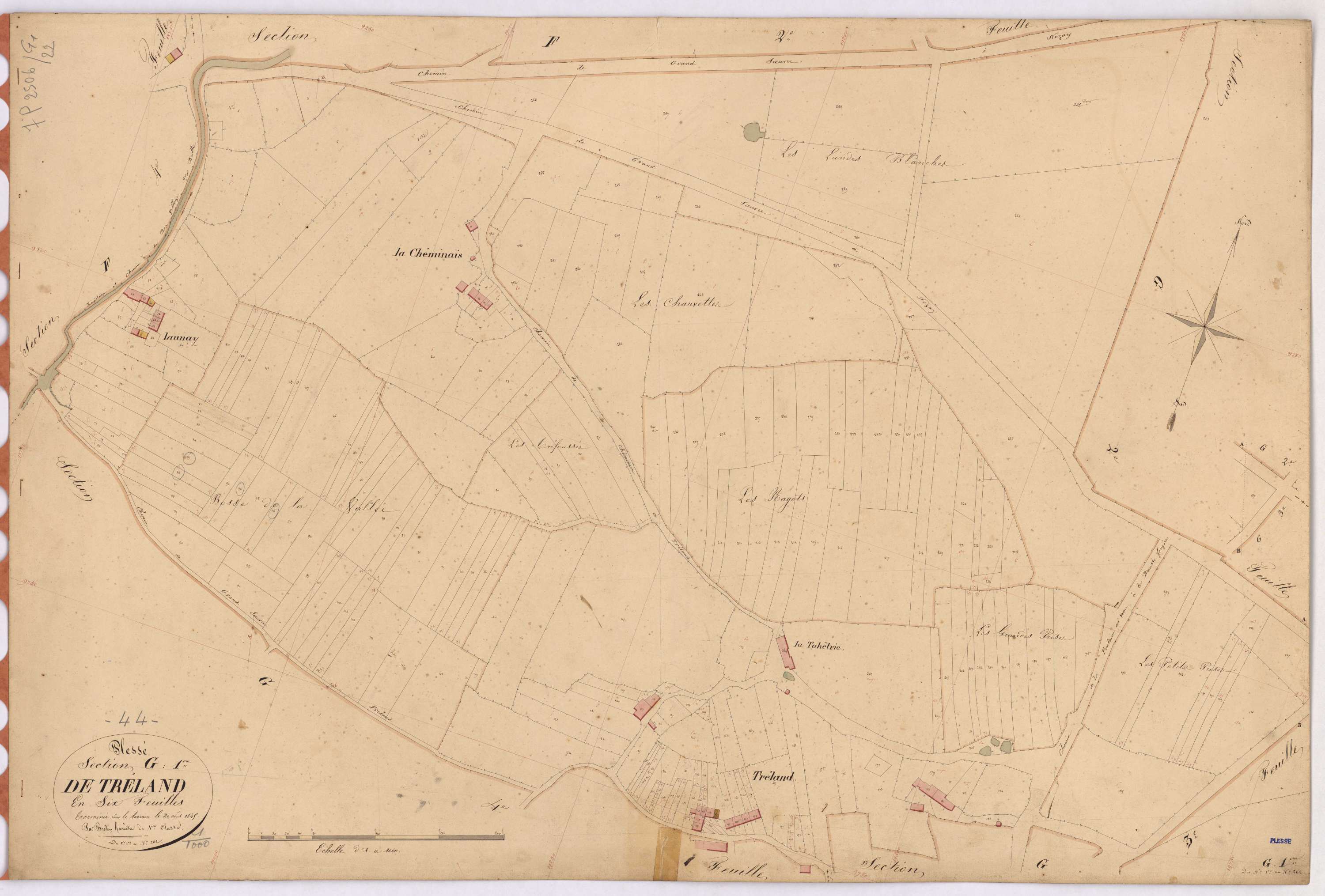 Plessé - Section G1 Tréland (section de) ; 1-262