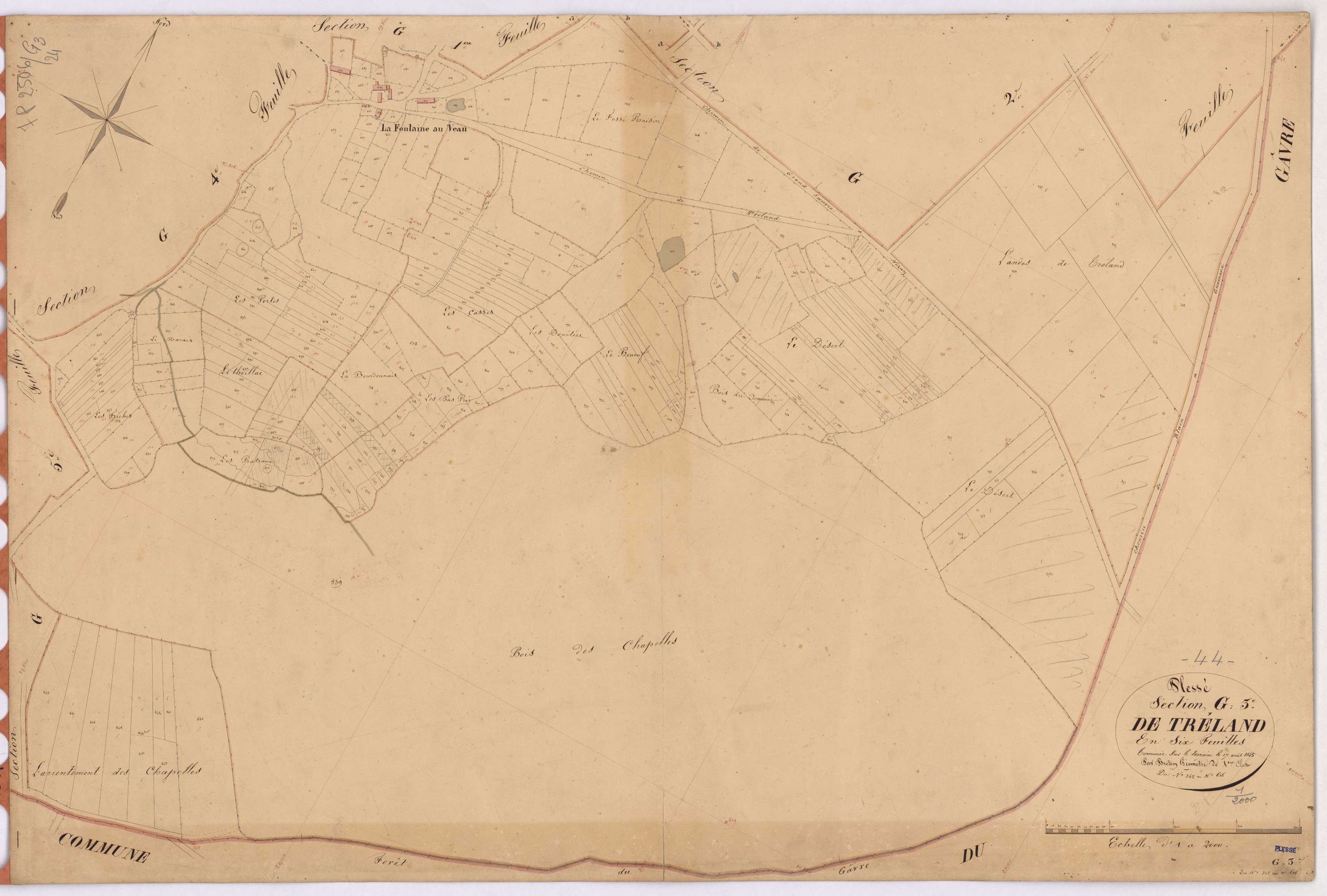 Plessé - Section G3 Tréland (section de) ; 342-616