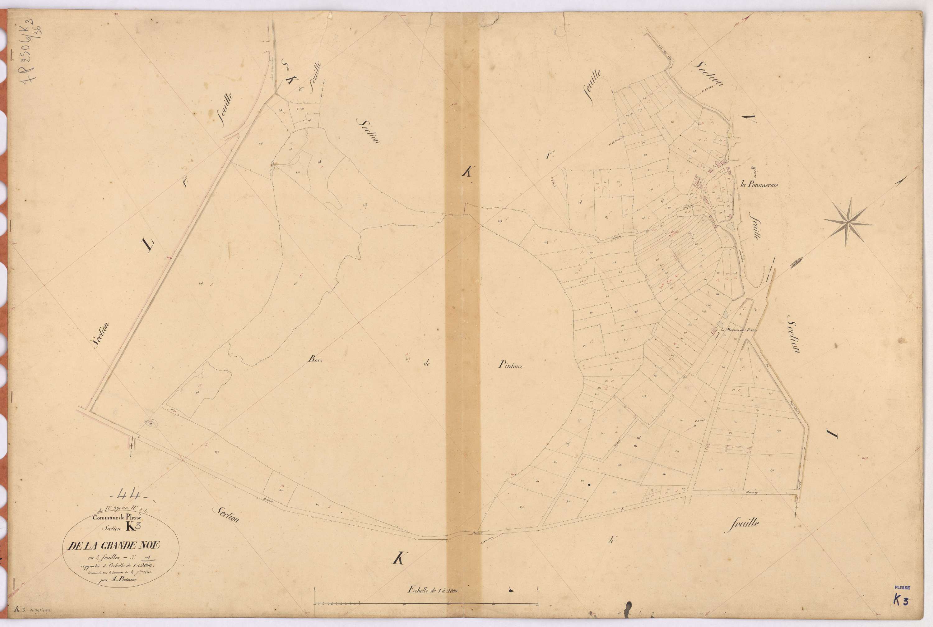Plessé - Section K3 Grande-Noë (section de La) ; 391-574