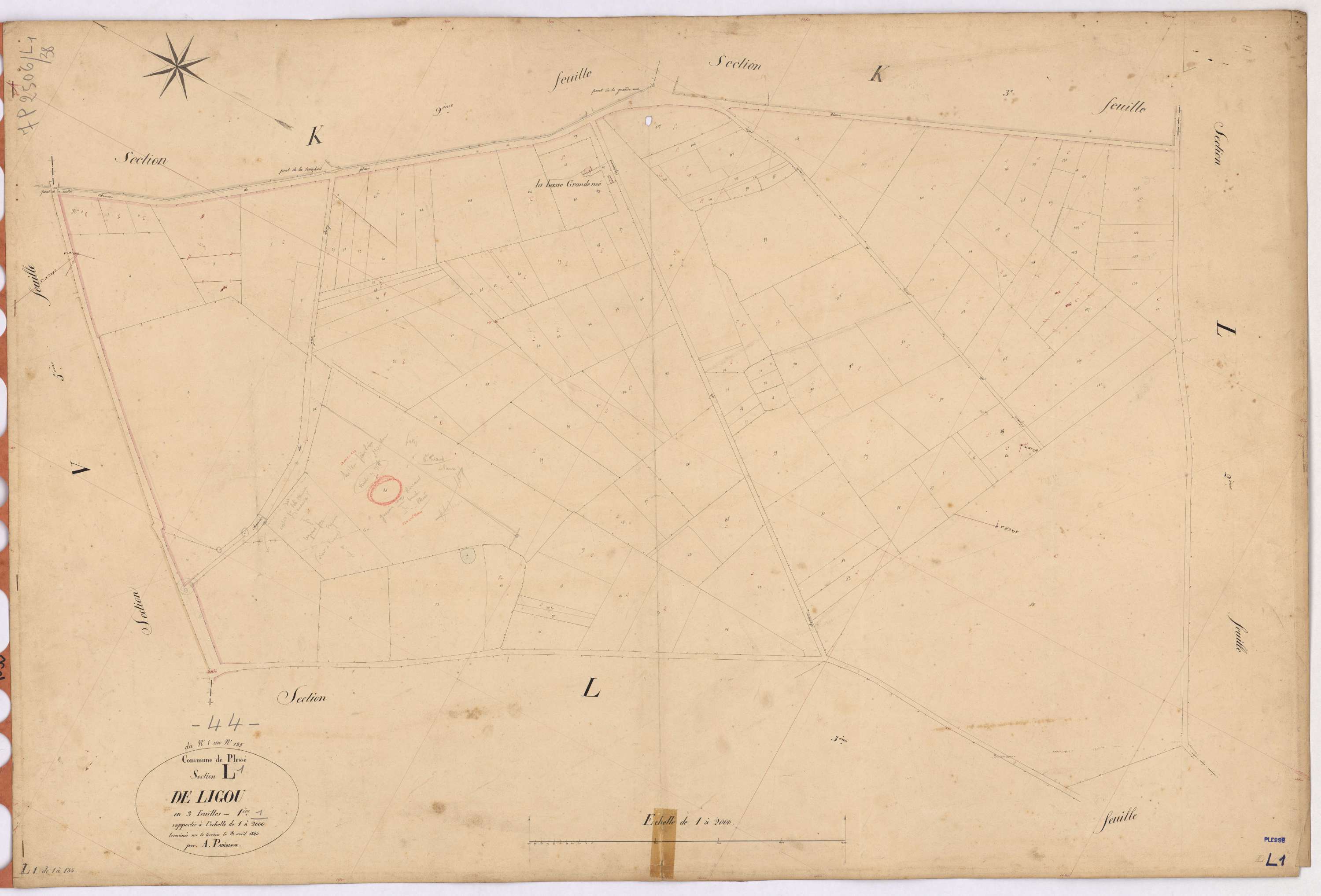 Plessé - Section L1 Ligou (section de) ; 1-135