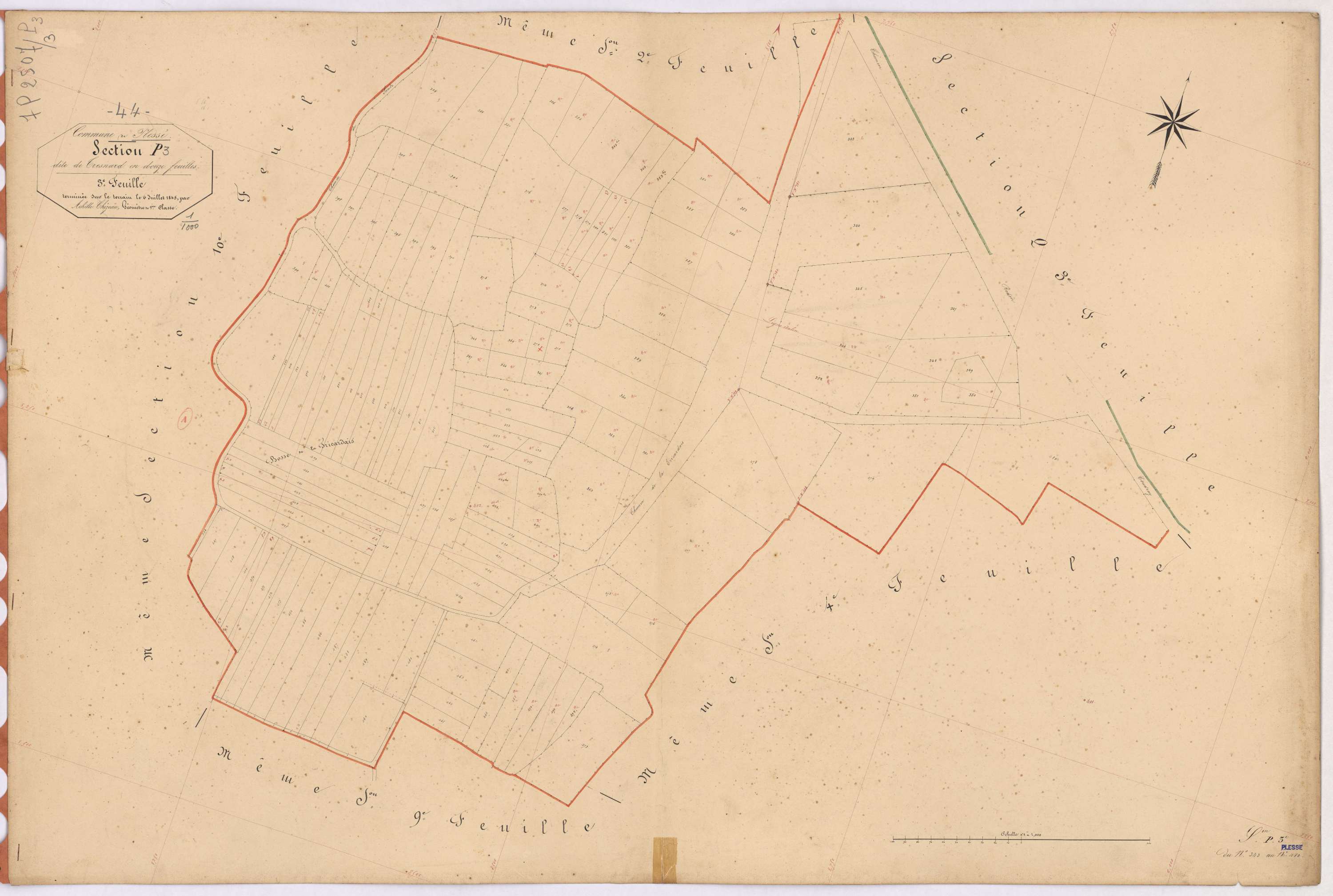 Plessé - Section P3 Tresnard (section de) ; 343-480
