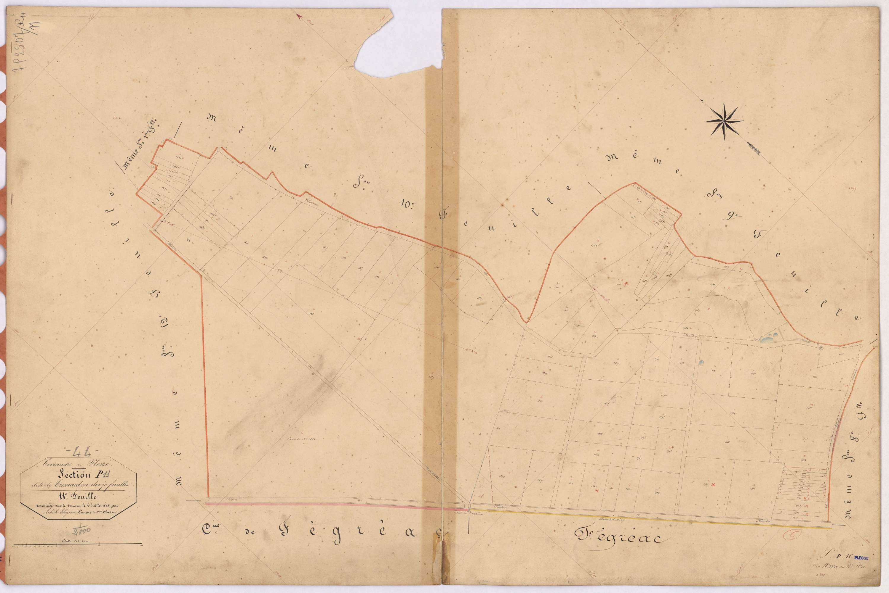 Plessé - Section P11 Tresnard (section de) ; 1749-1840