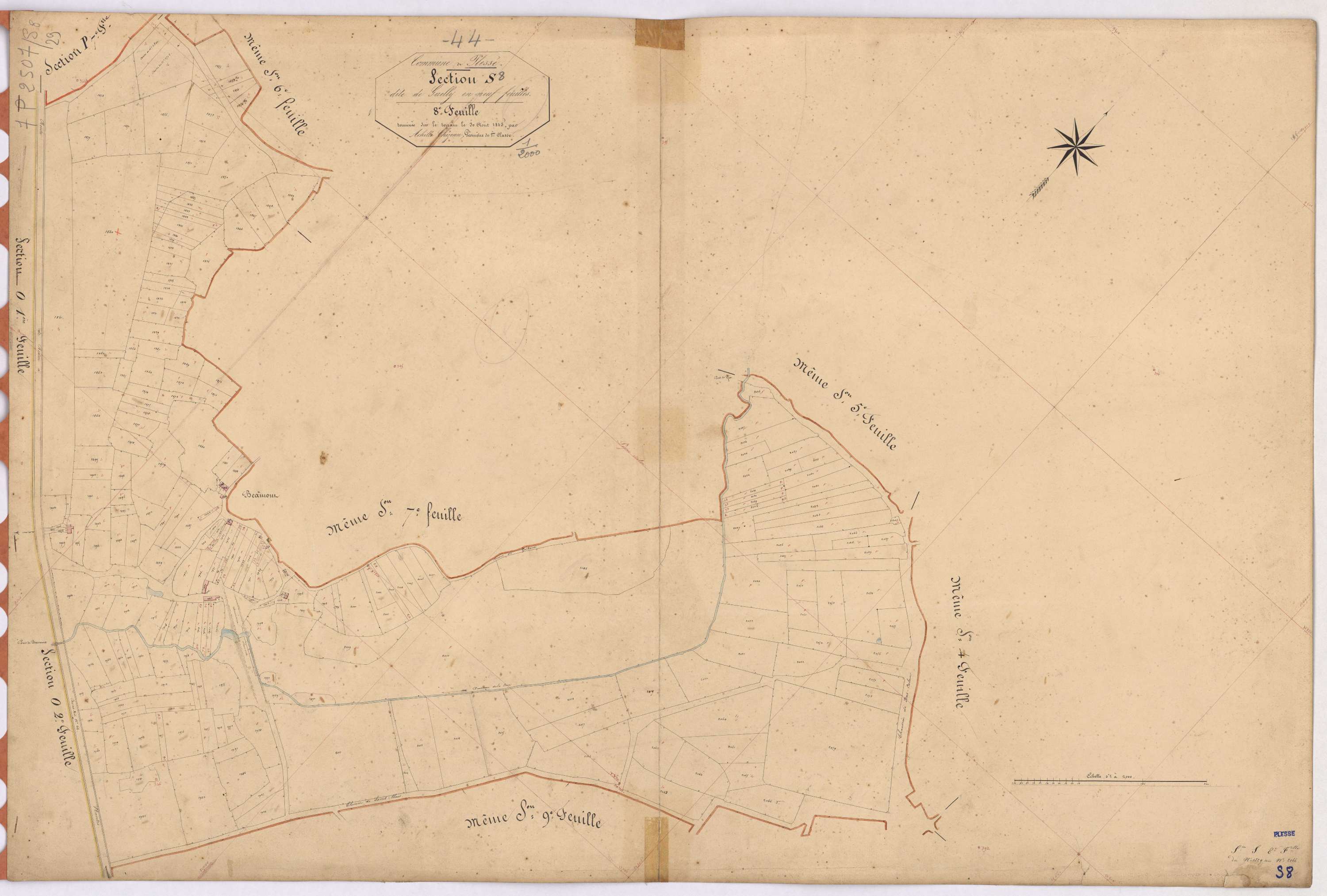 Plessé - Section S8 Guelly (section de) ; 1829-2066