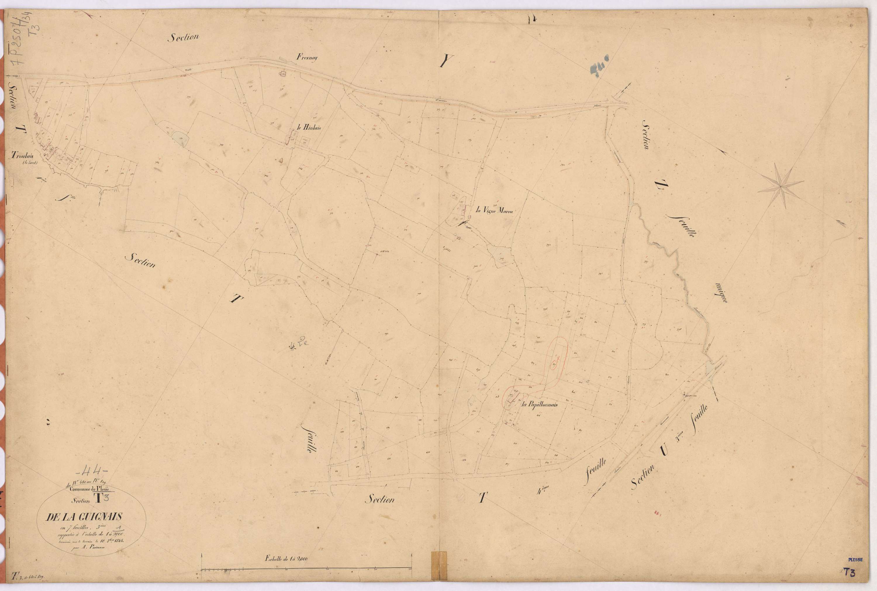 Plessé - Section T3 Guignais (section de La) ; 680-839