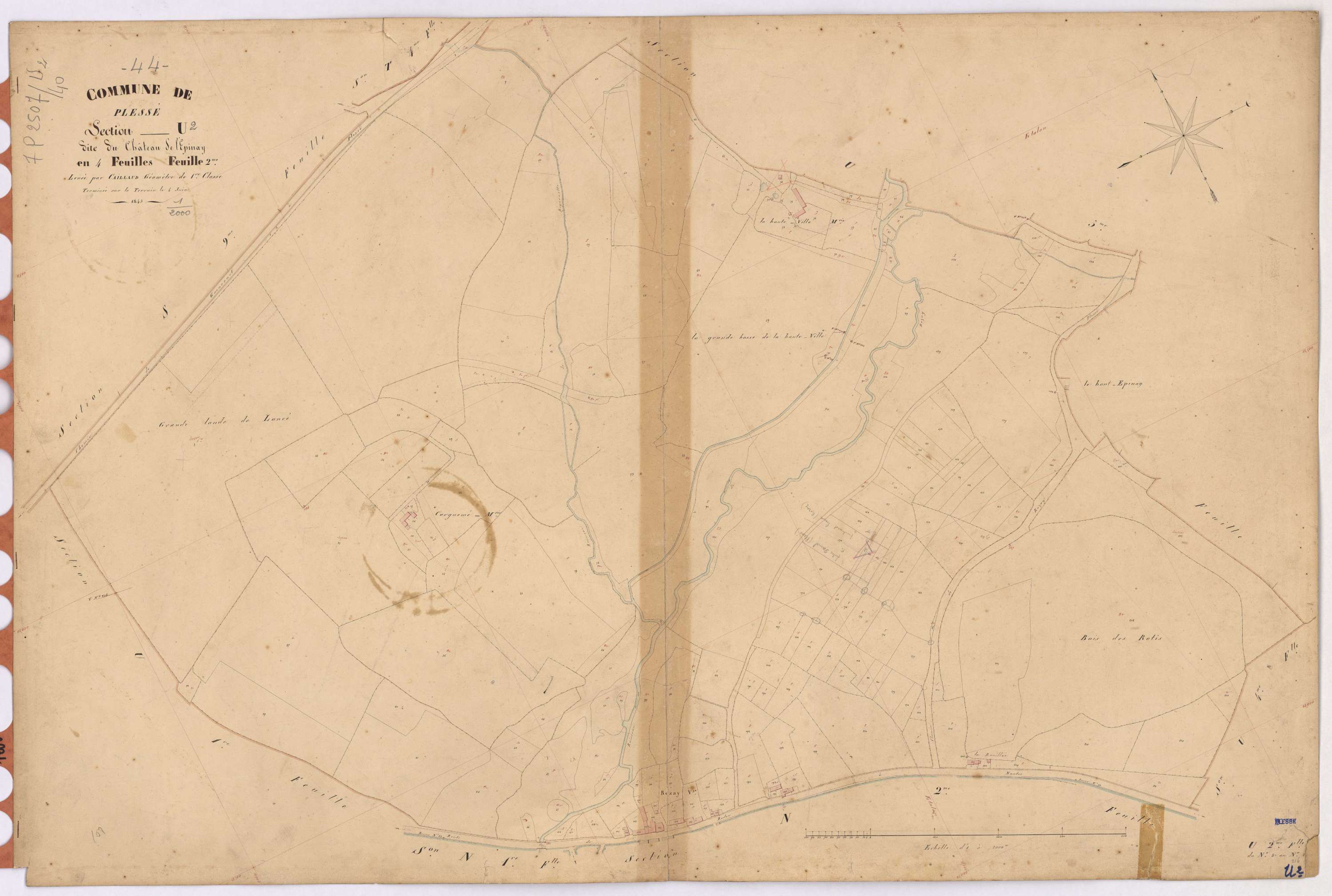 Plessé - Section U2 Château de l'Epinay (section du) ; 3-216