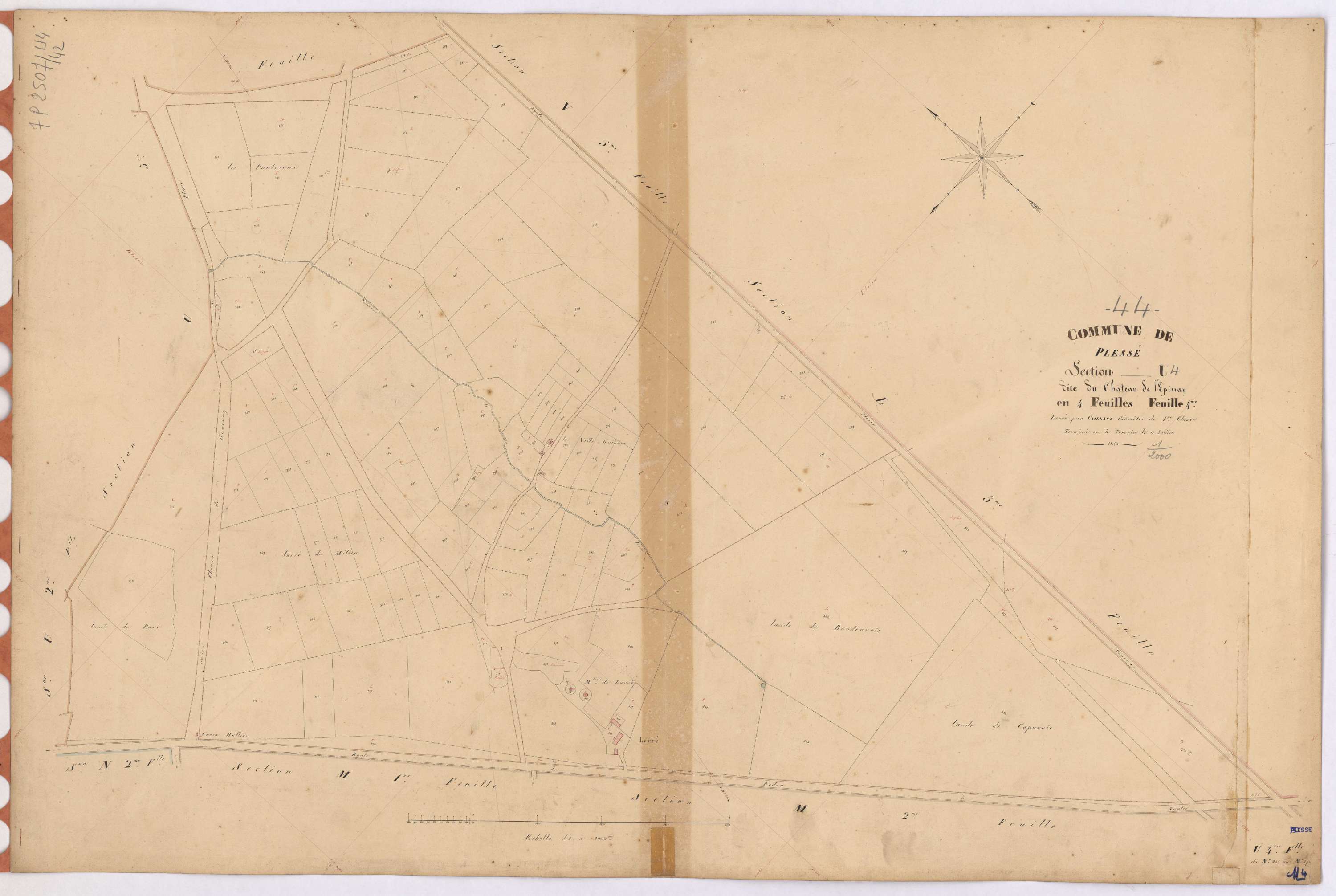 Plessé - Section U4 Château de l'Epinay (section du) ; 344-470