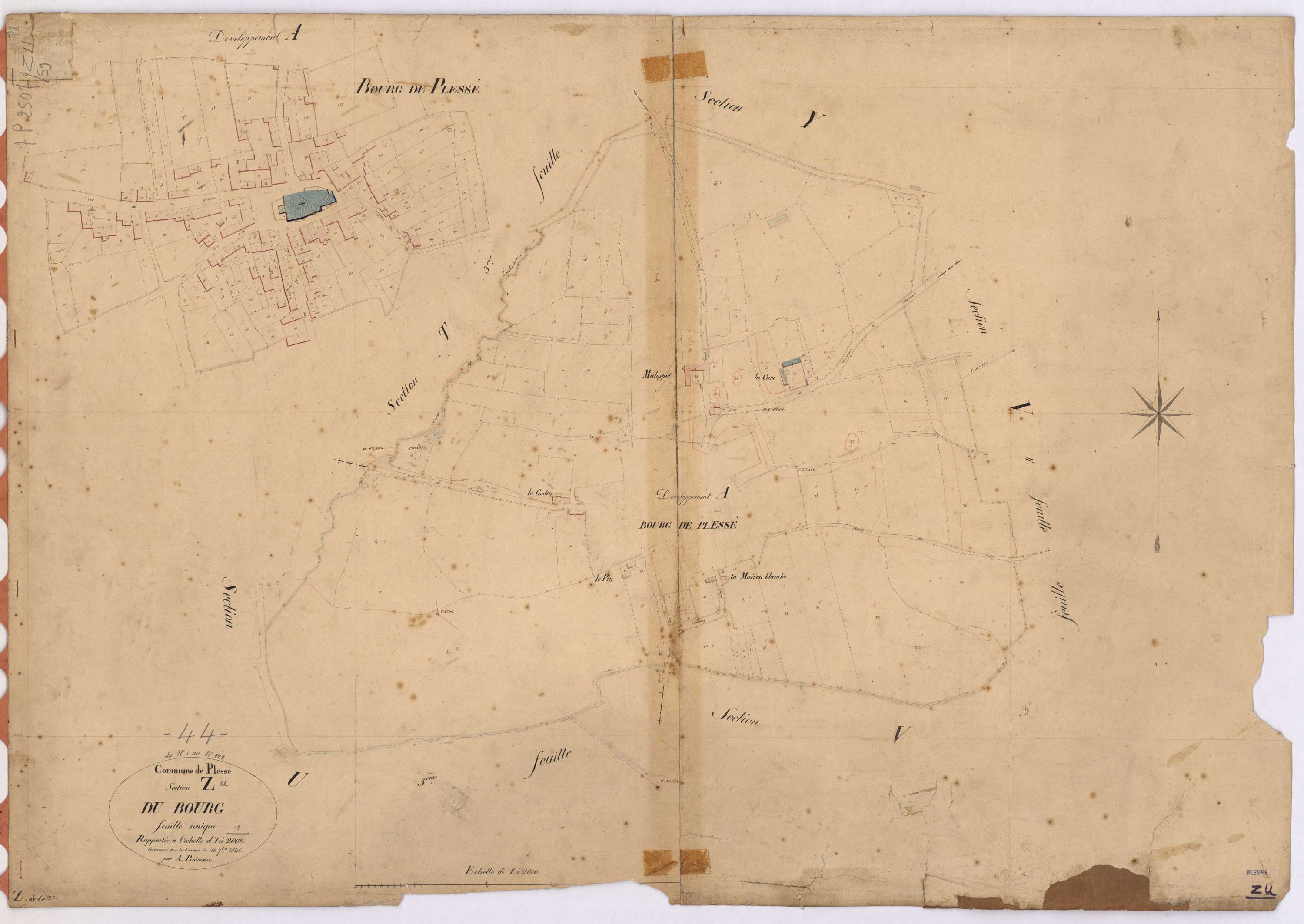 Plessé - Section Z Bourg (section du) ; 1-223