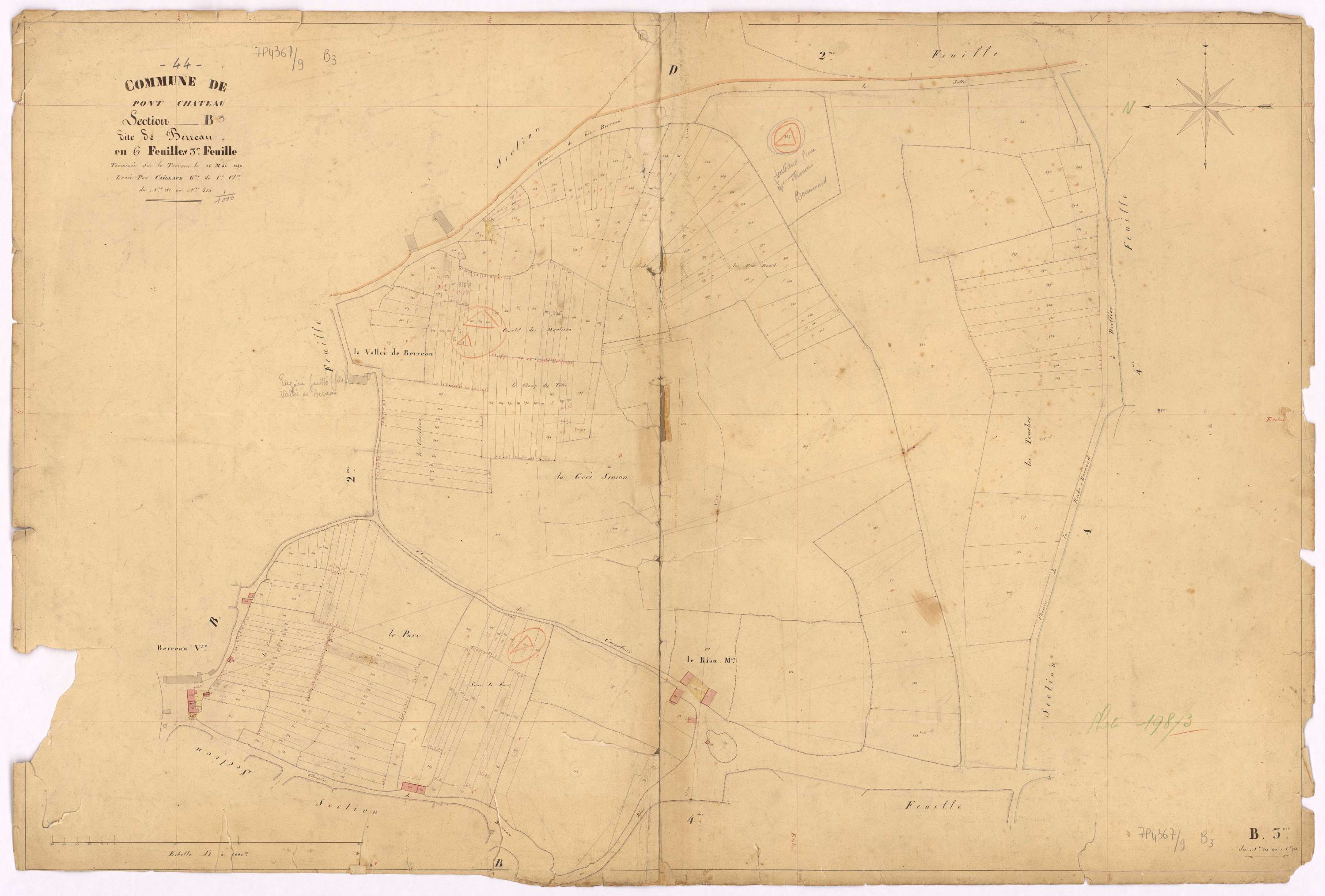 Pontchâteau - Section B3 Berreau (section de) ; 281-514