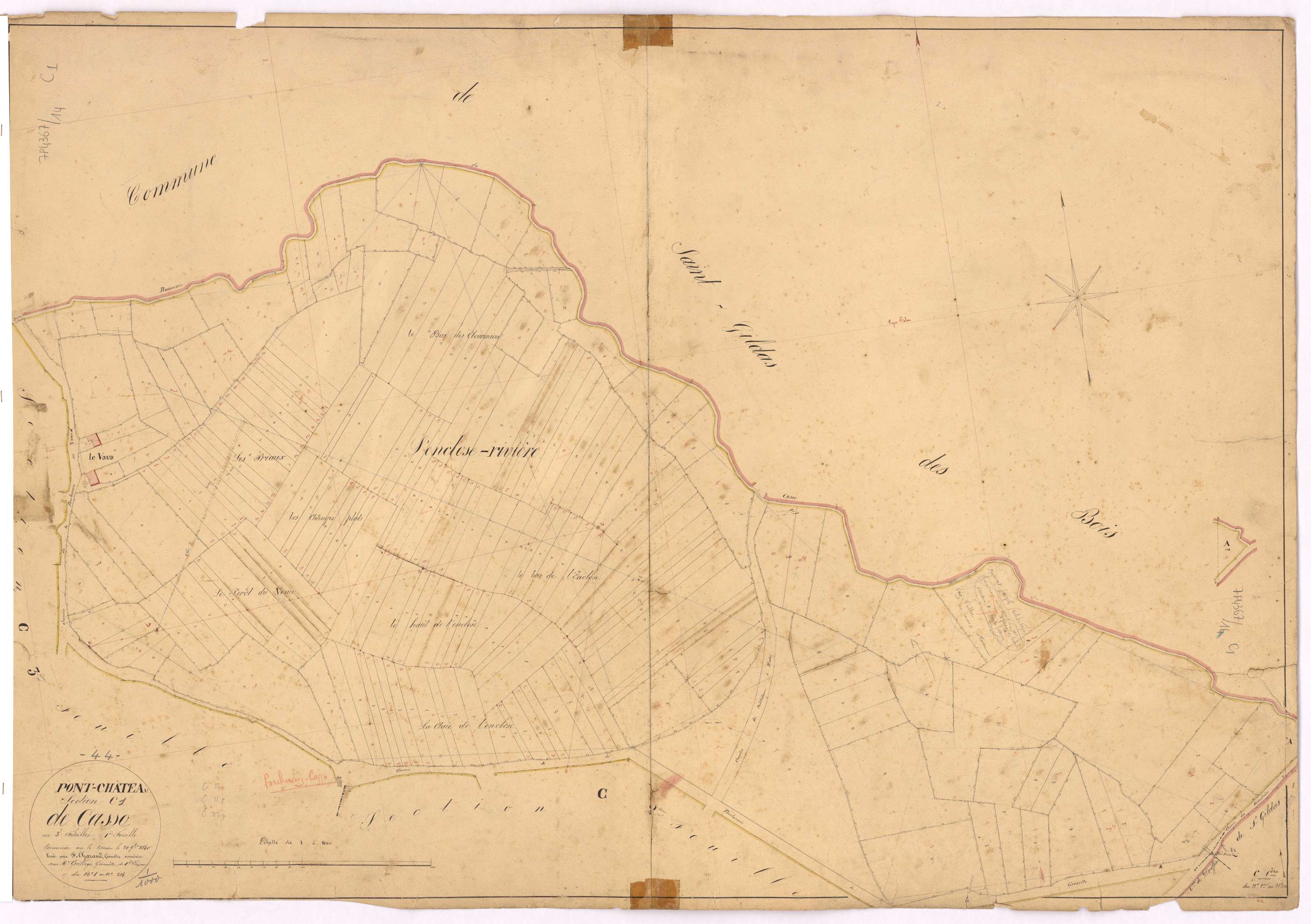 Pontchâteau - Section C1 Casso (section de) ; 1-214