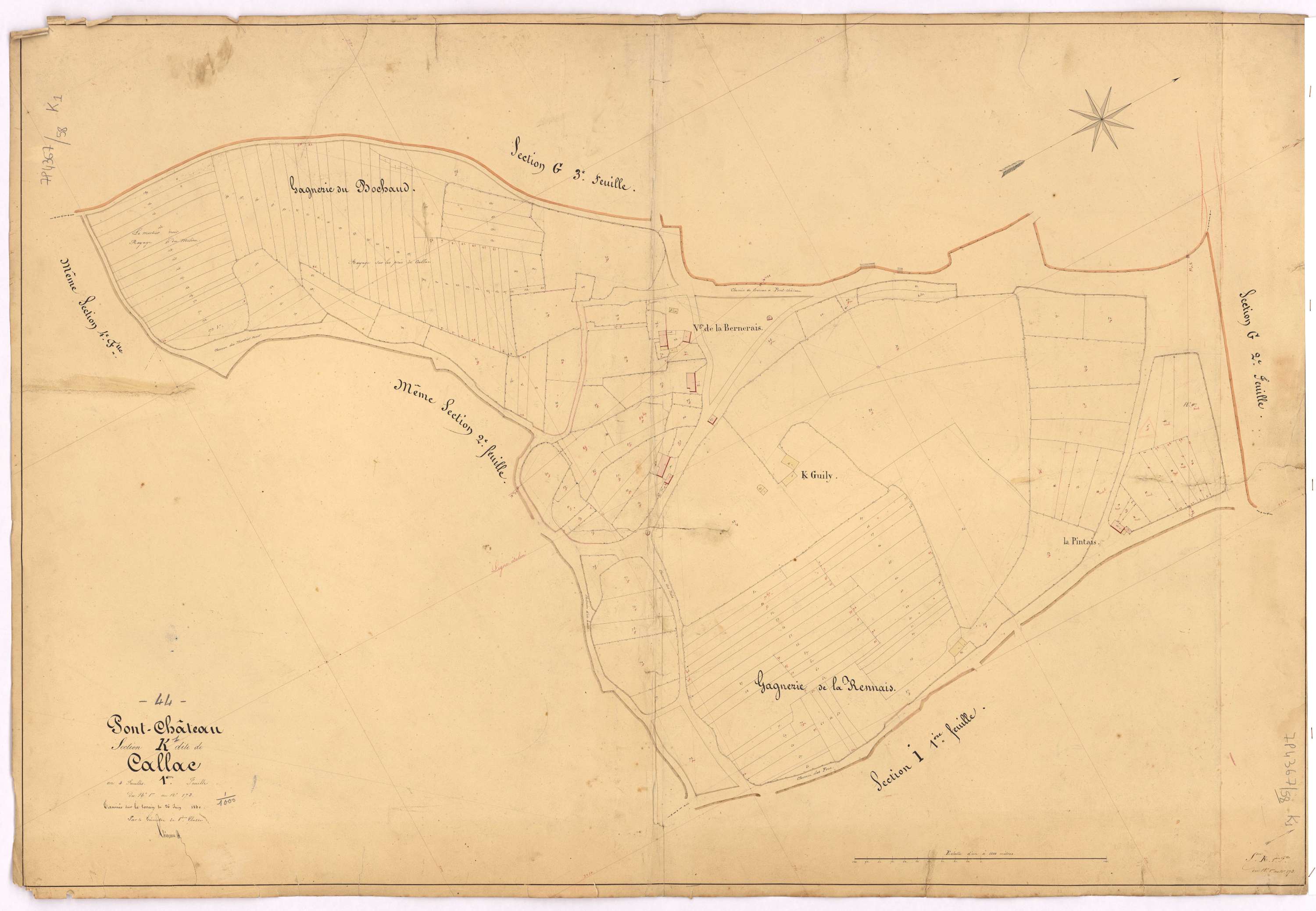 Pontchâteau - Section K1 Callac (section de) ; 1-173