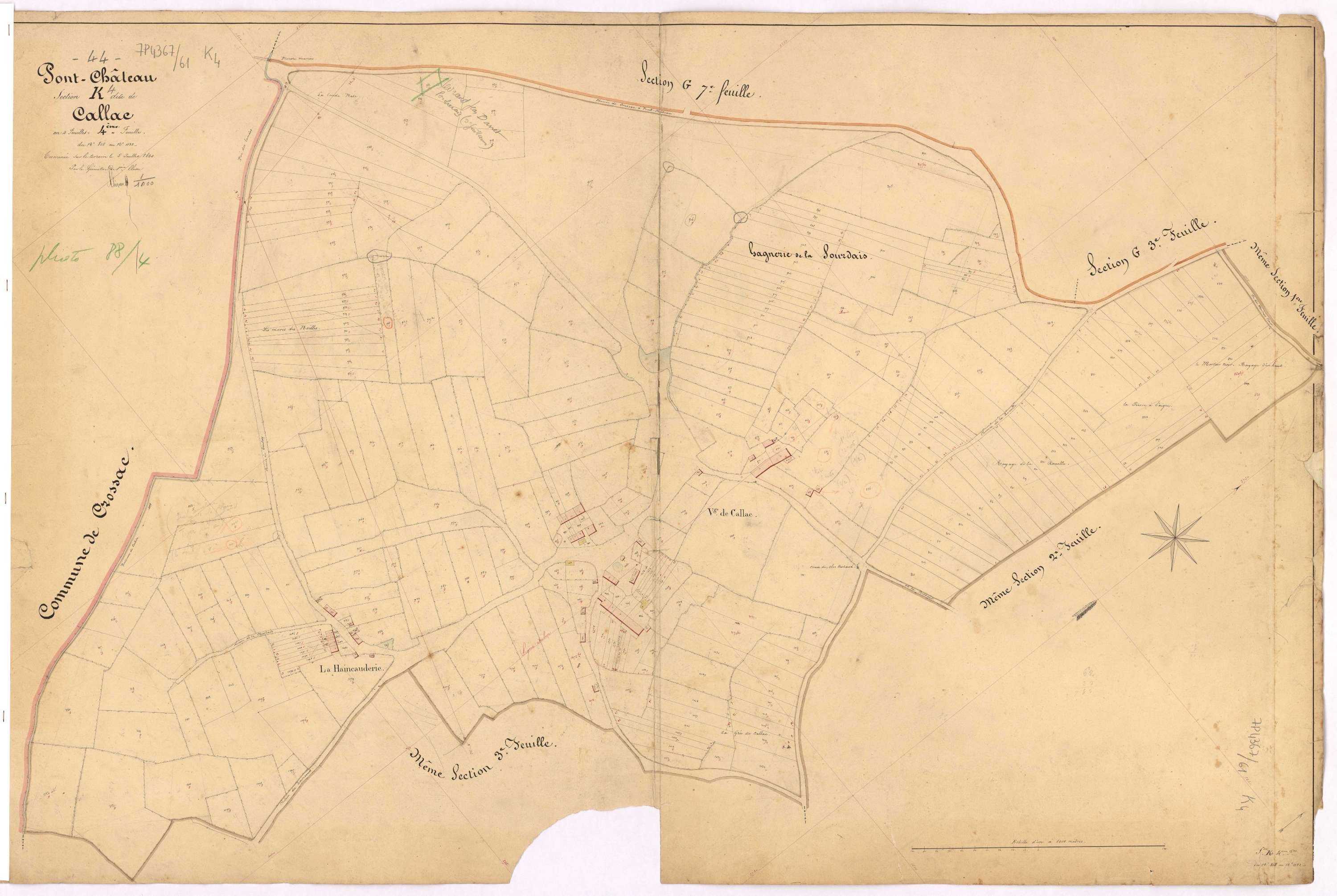 Pontchâteau - Section K4 Callac (section de) ; 808-1122