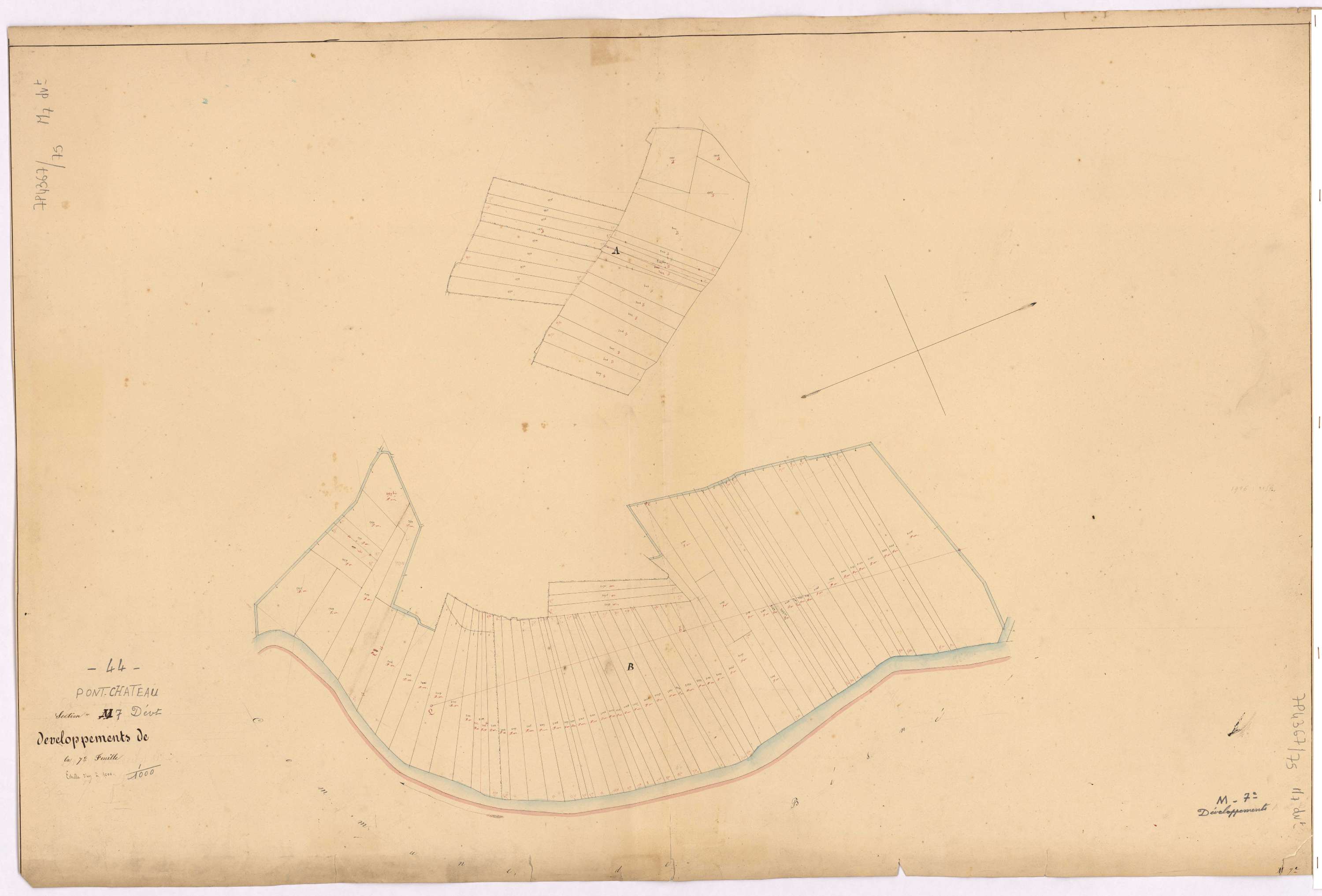 Pontchâteau - Section M7 (développement) Lande (section de La) ; 1926-2249 ; développement des polygônes A et B