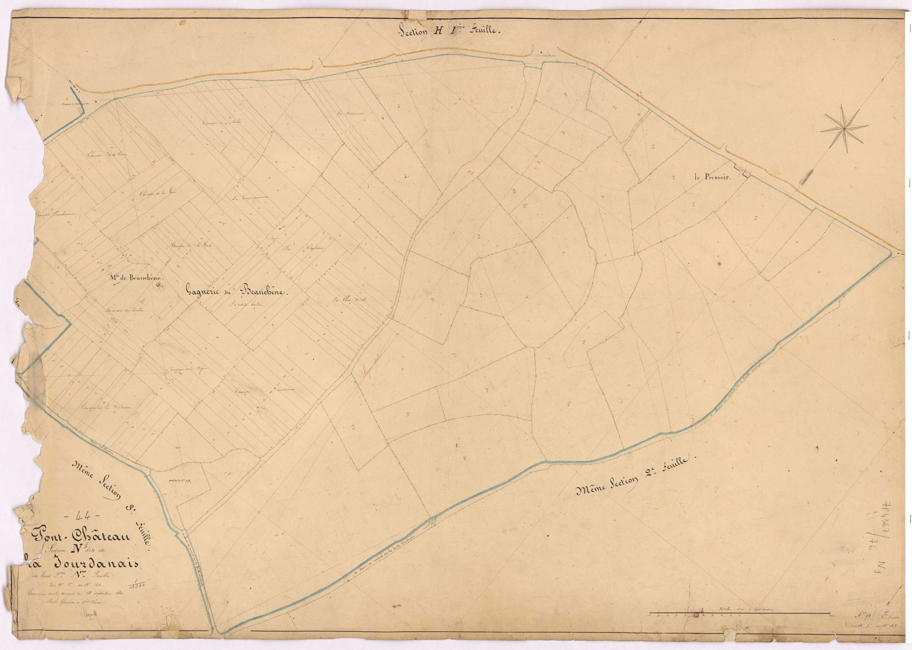 Pontchâteau - Section N1 Jourdanais (section de) ; 1-168