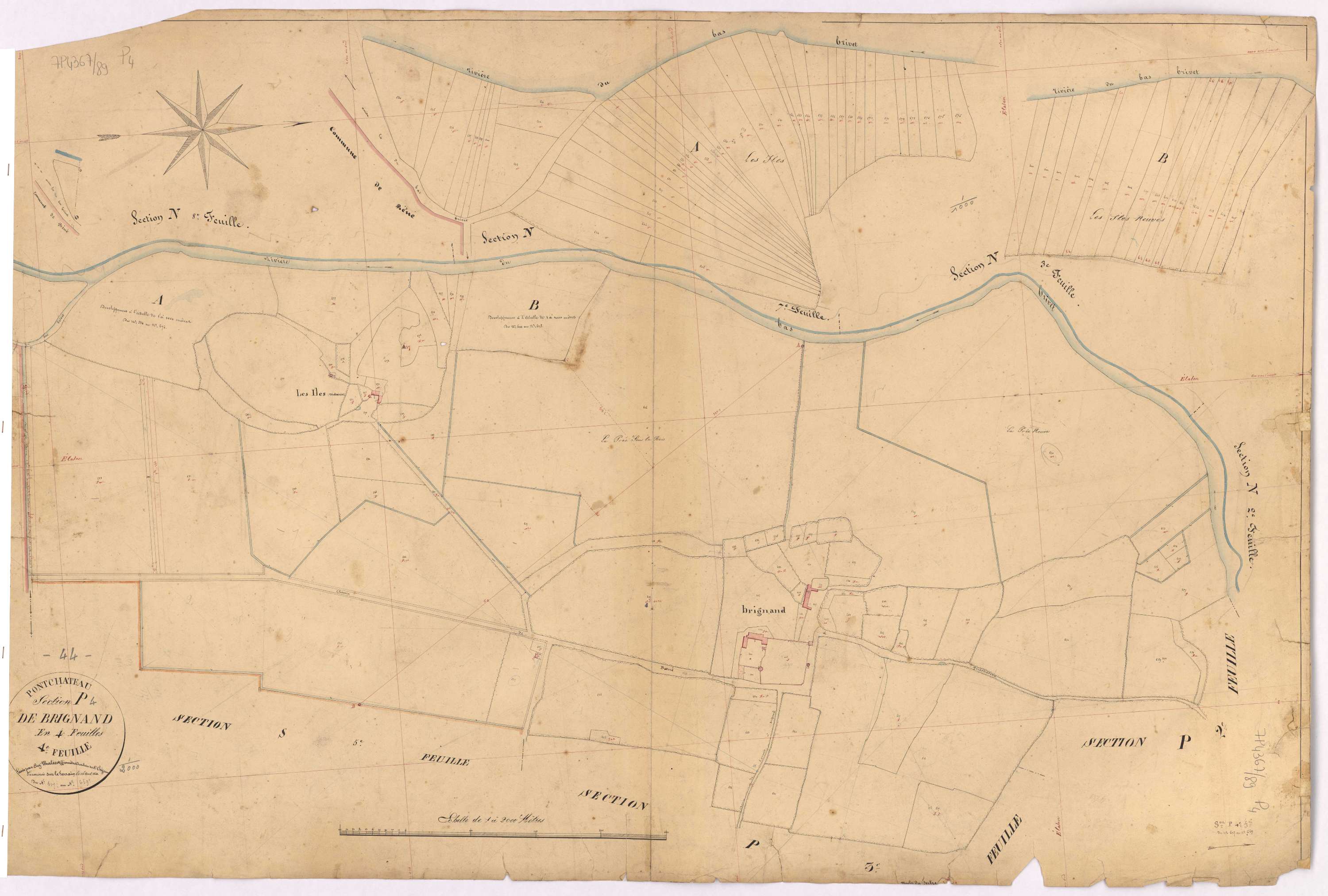 Pontchâteau - Section P4 Brignand (section de) ; 517-659