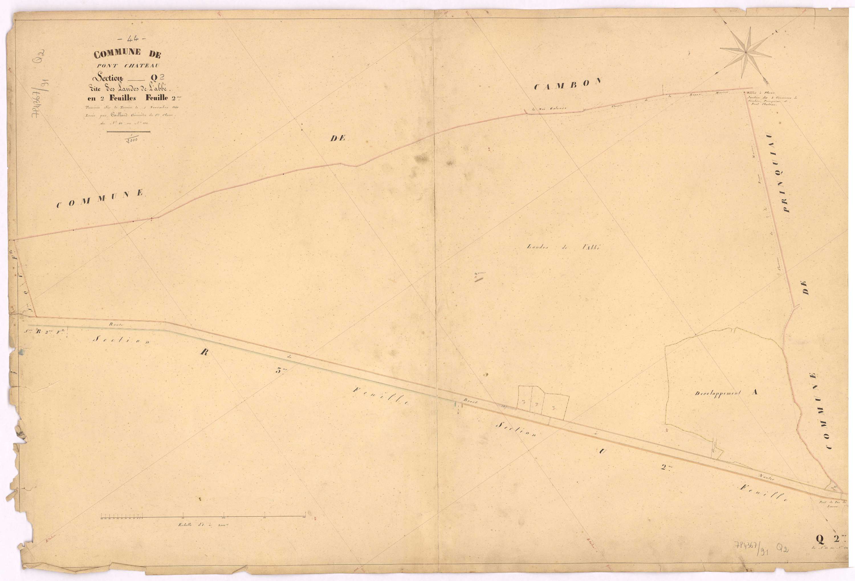 Pontchâteau - Section Q2 Landes de l'abbé (section des) ; 43-132