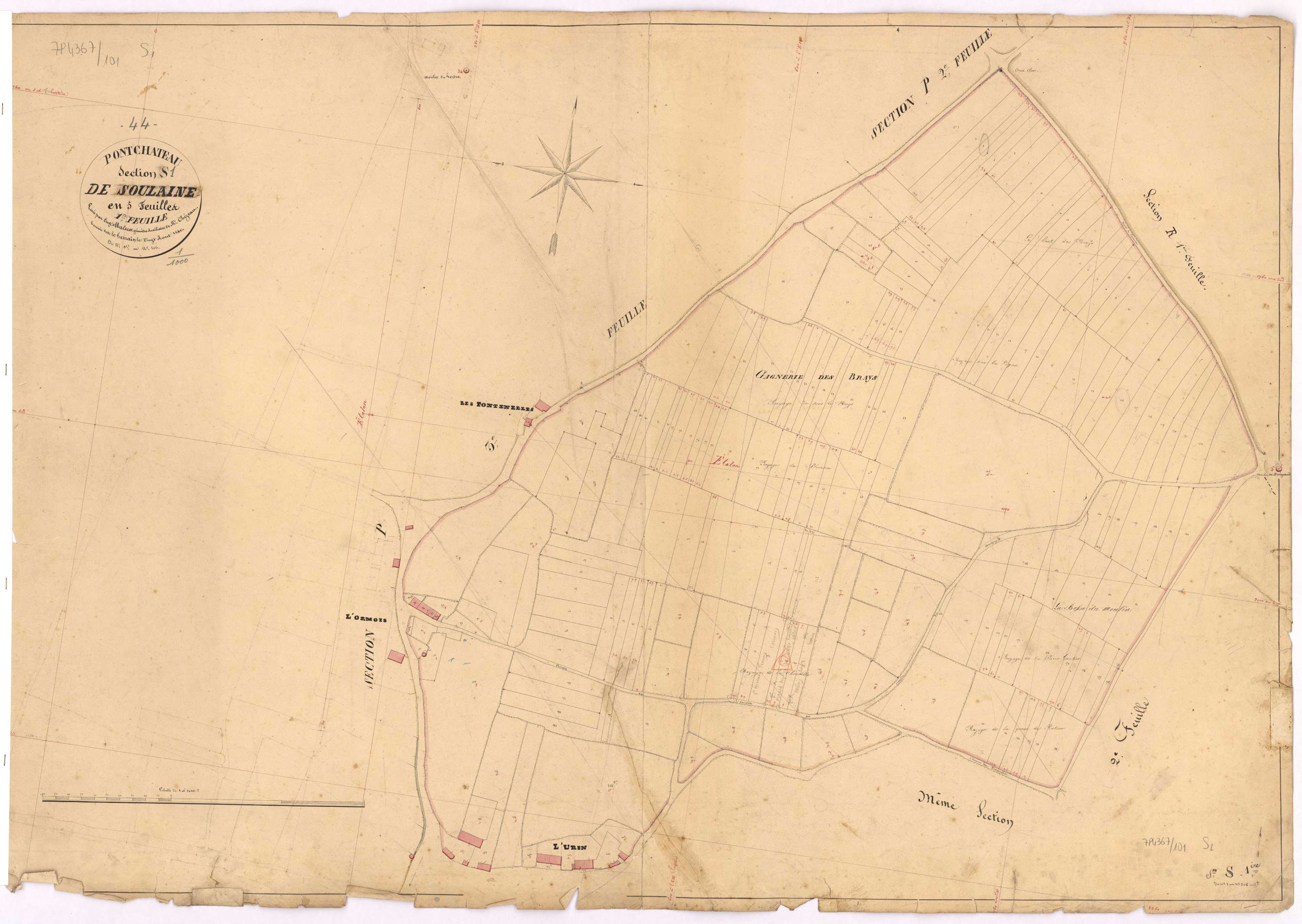 Pontchâteau - Section S1 Soulaine (section de) ; 1-206