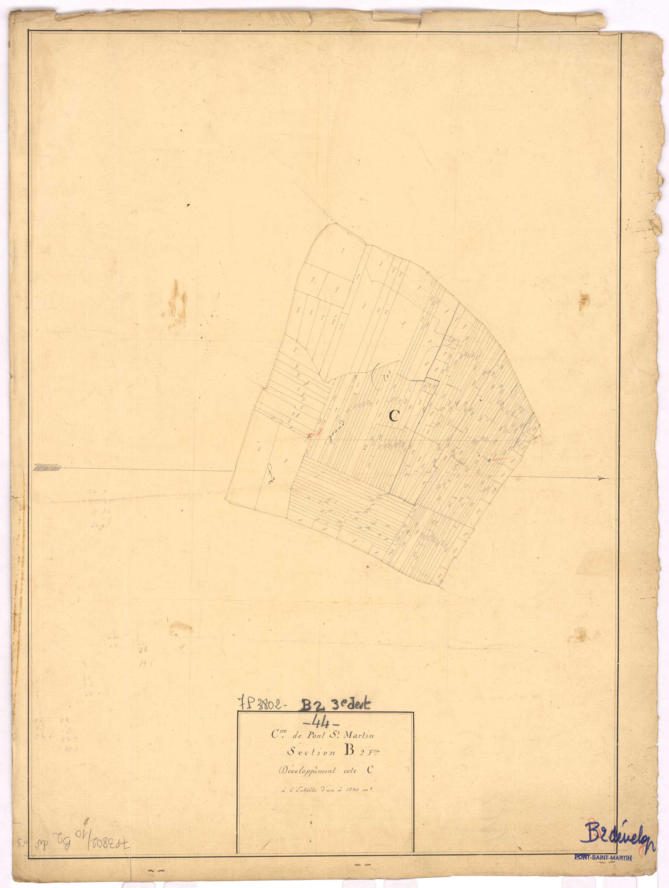 Pont-Saint-Martin - Section B2 (développement) Champ-Siôme (section du) ; développement de la partie C