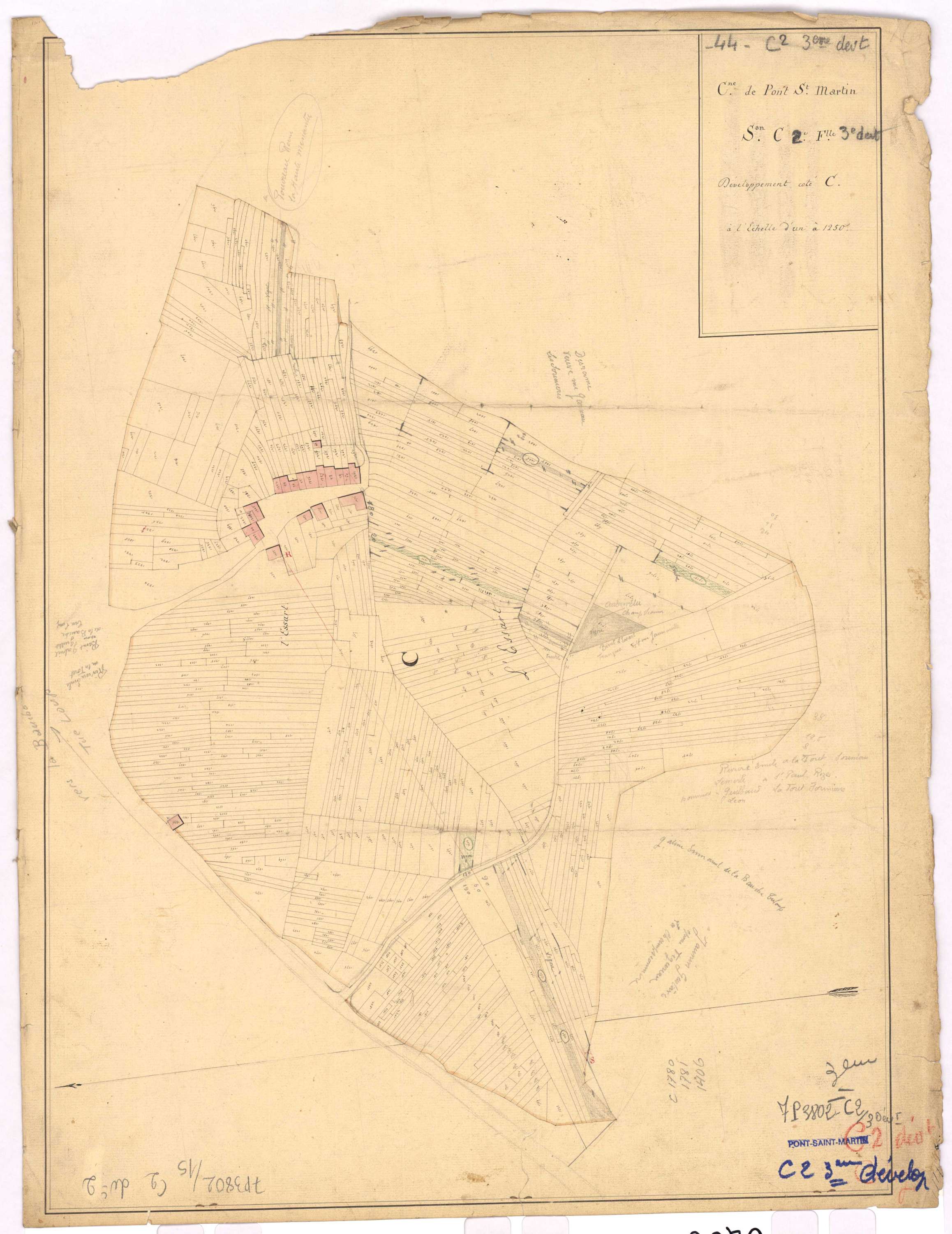 Pont-Saint-Martin - Section C2 (développement) Landes (section des) ; développement de la partie C