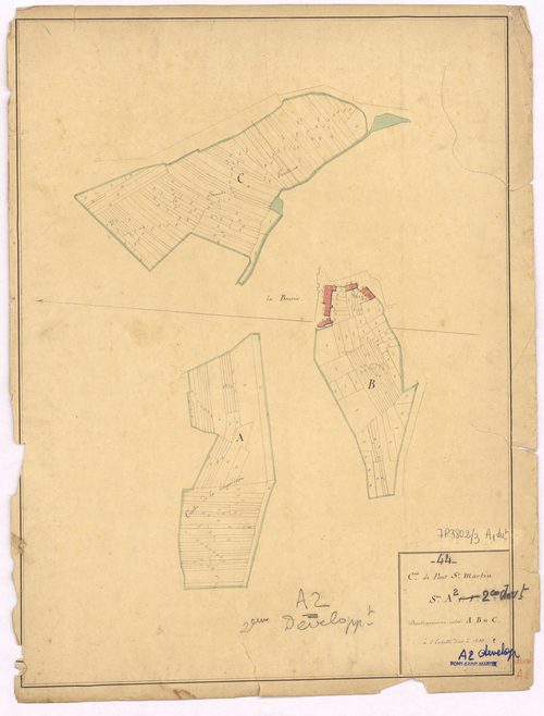 Pont-Saint-Martin - Section A1 (développement) Rairie (section de La) ; développement des polygônes A, B et C