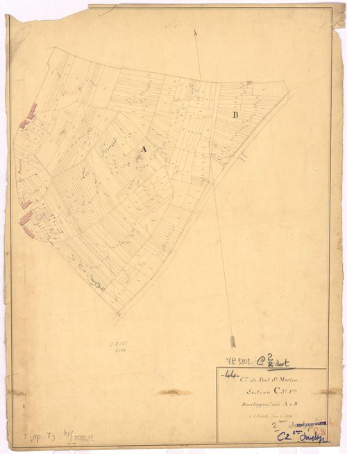 Pont-Saint-Martin - Section C2 (développement) Landes (section des) ; développement des parties A et B