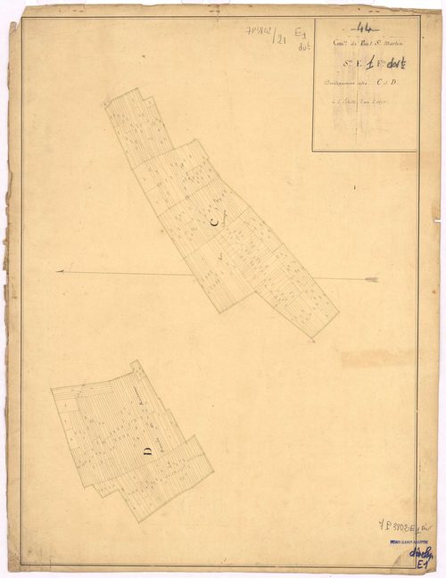 Pont-Saint-Martin - Section E1 (développement) Bénétière (section de La) ; développement des parties C et D