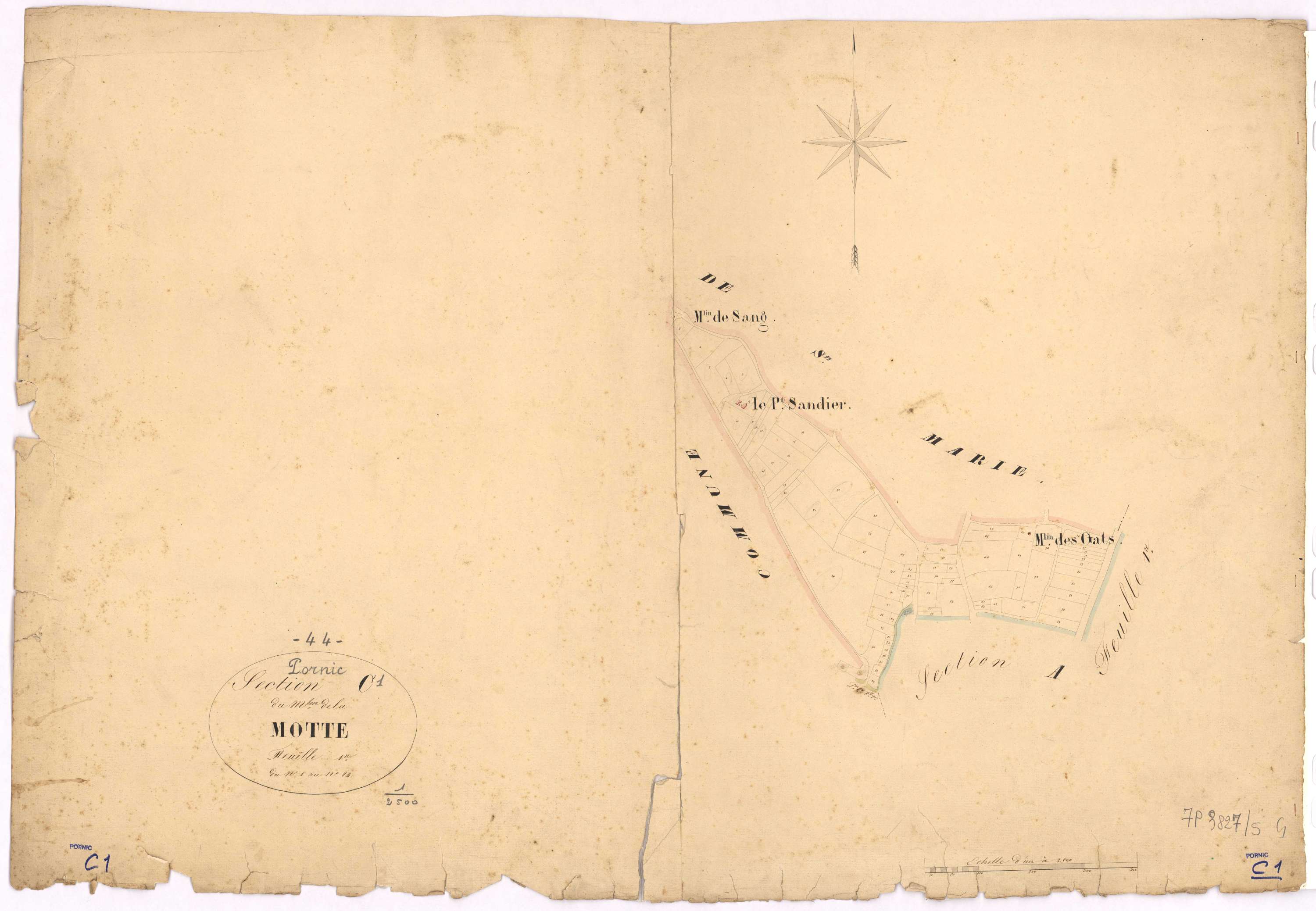 Pornic - Section C1 Motte (section de La) ; 1-84