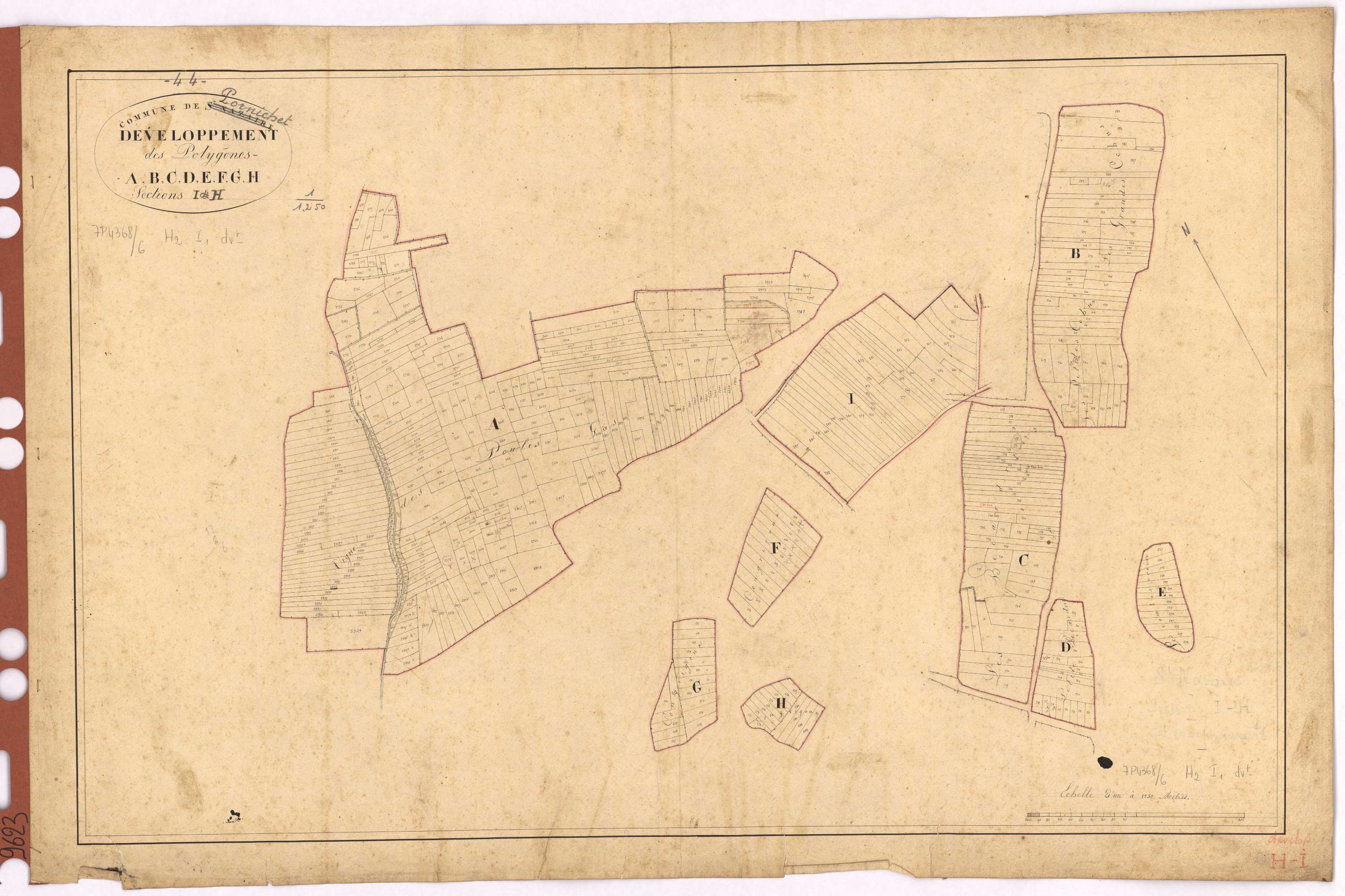 Pornichet - Section H2 I1 (développement) Verdun (section de) ; Villez-Noire (section de La) ; développement des polygônes A à I