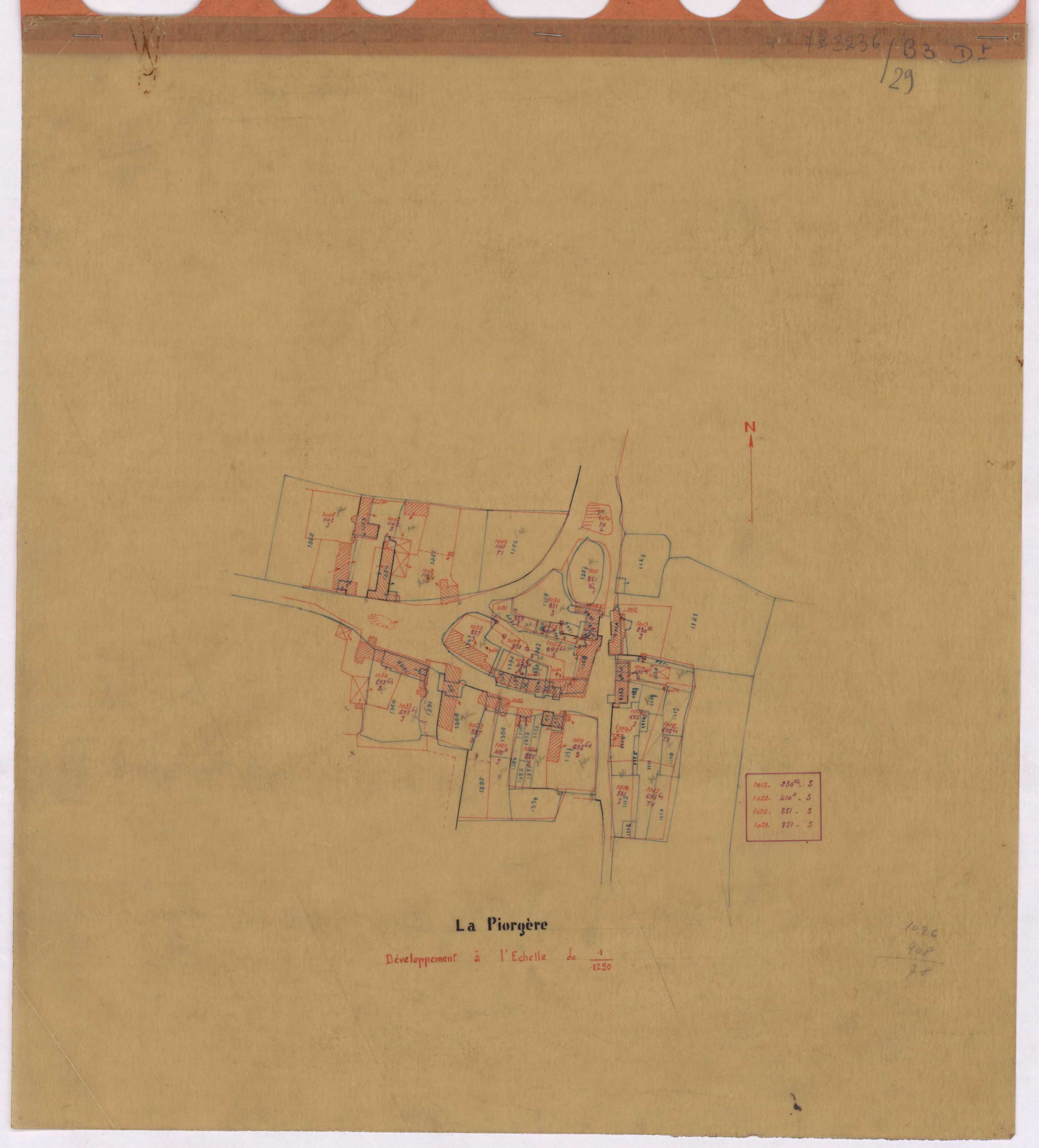 Port-Saint-Père - Section B3 (développement) Frogerie (section de La) ; 763-1145 ; développement du village de La Piorgère