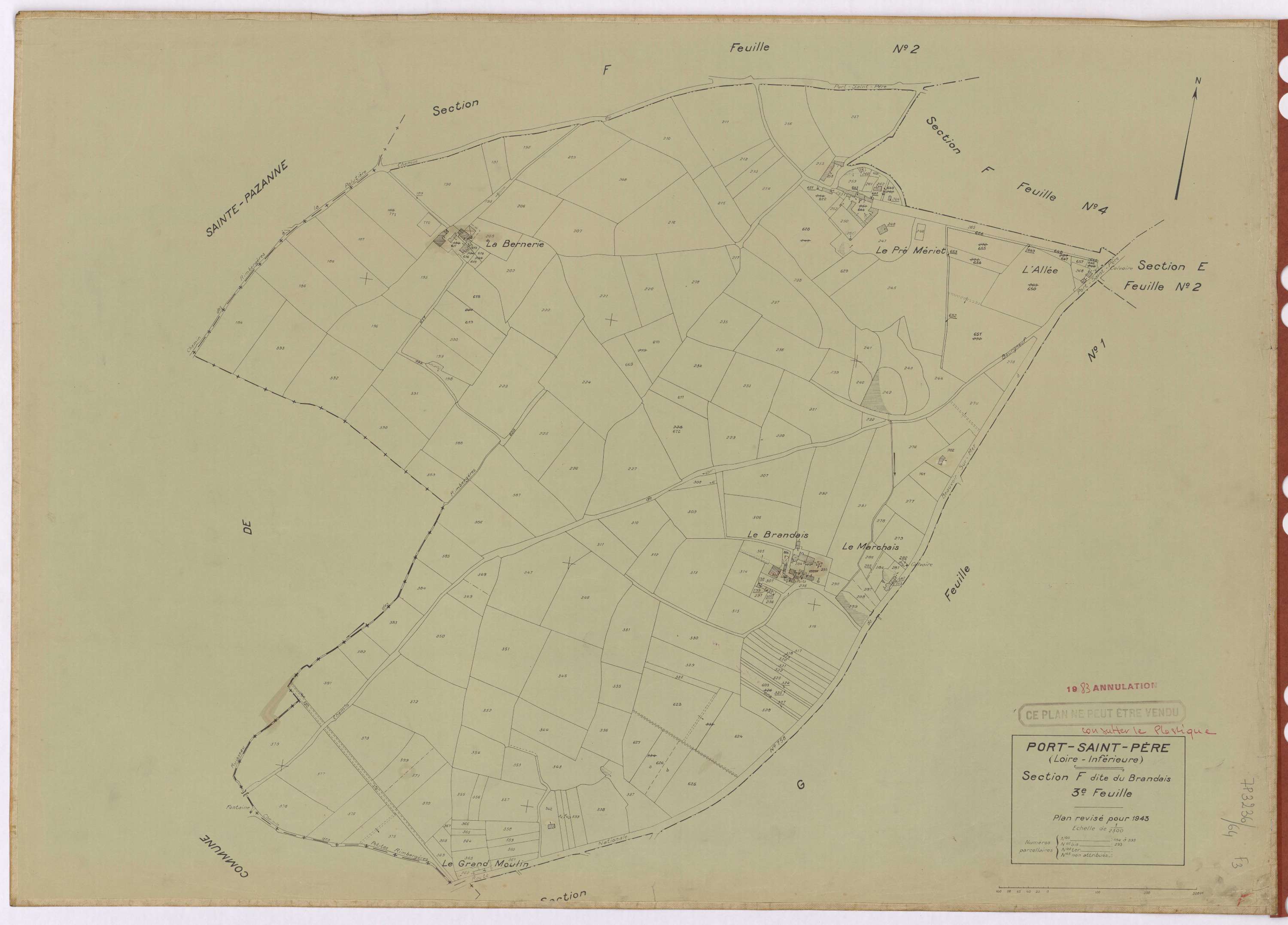 Port-Saint-Père - Section F3 Brandais (section du) ; 184-393