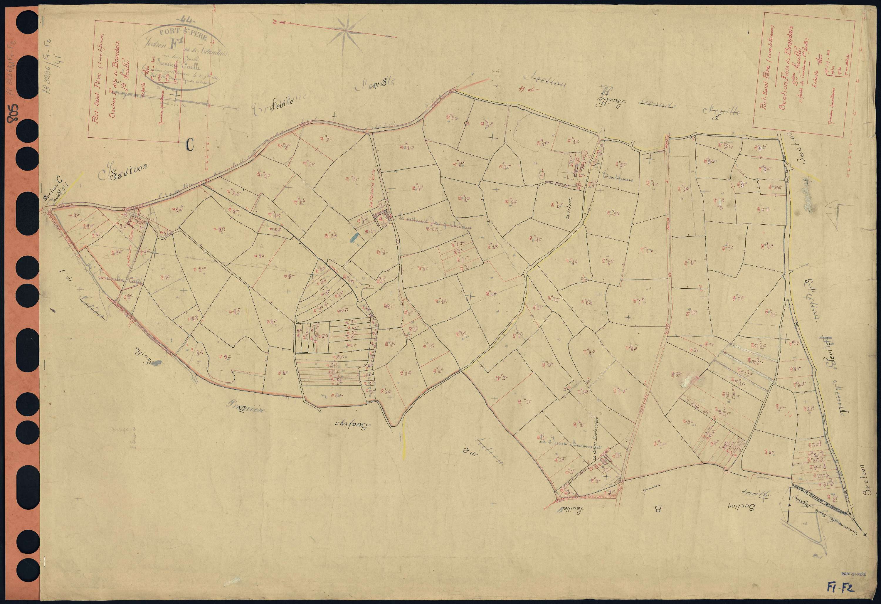 Port-Saint-Père - Section F1 F2 Brandais (section du) . 1-106 . 107-183