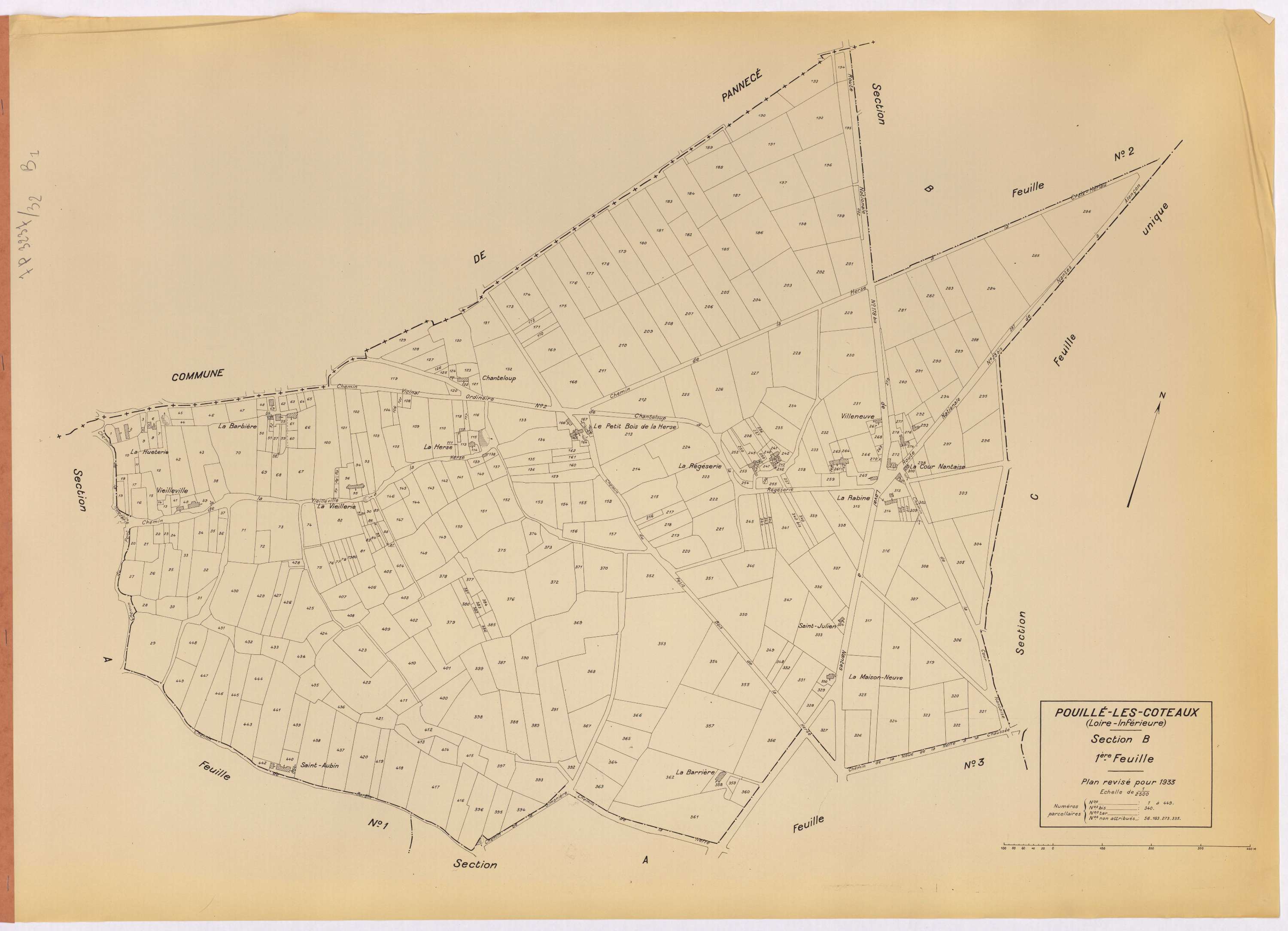 Pouillé-les-Côteaux - Section B1 1-449