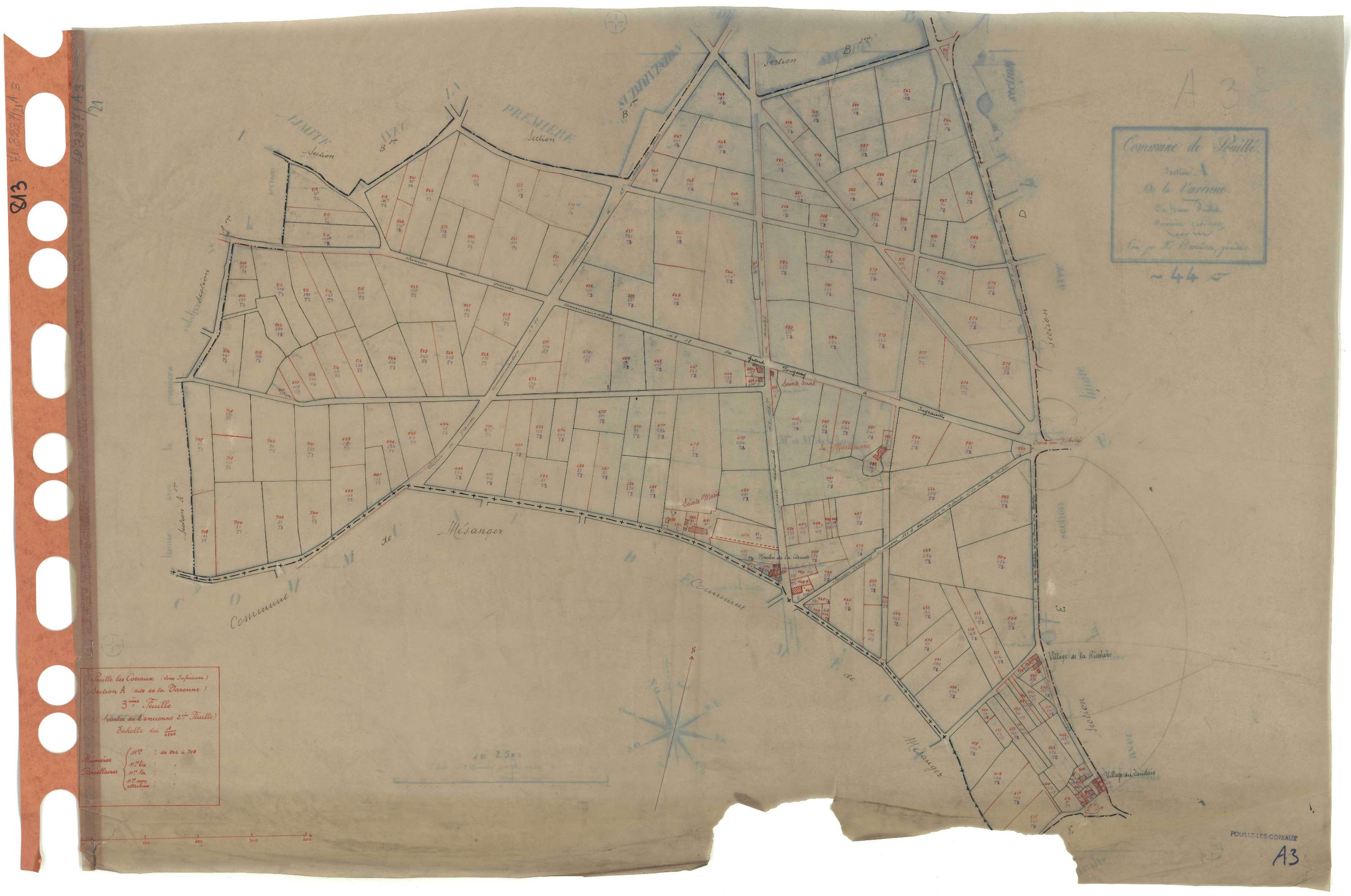 Pouillé-les-Côteaux - Section A3 Varenne (section de La) . 502-708