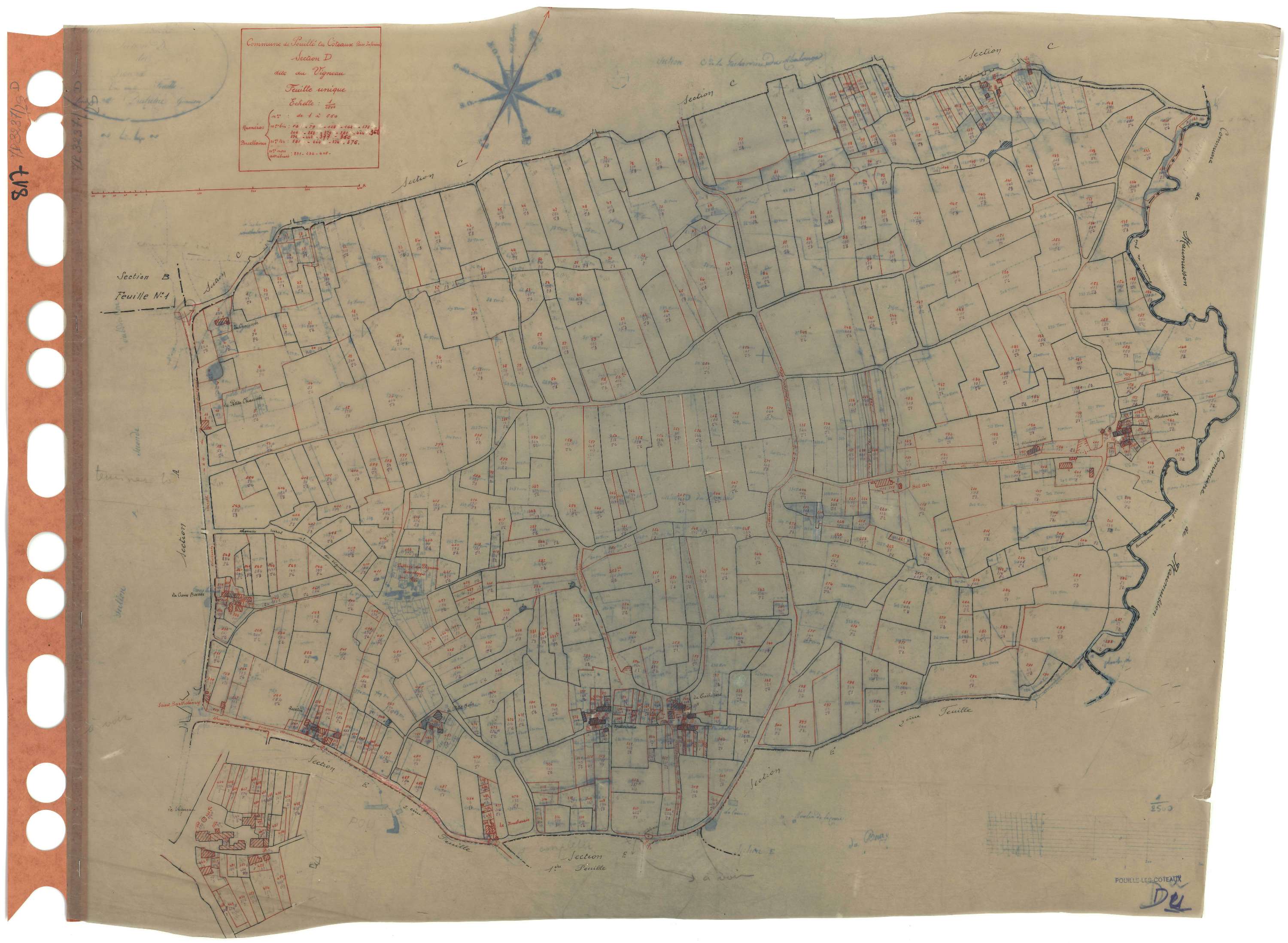Pouillé-les-Côteaux - Section D Vigneau (section du) . 1-550