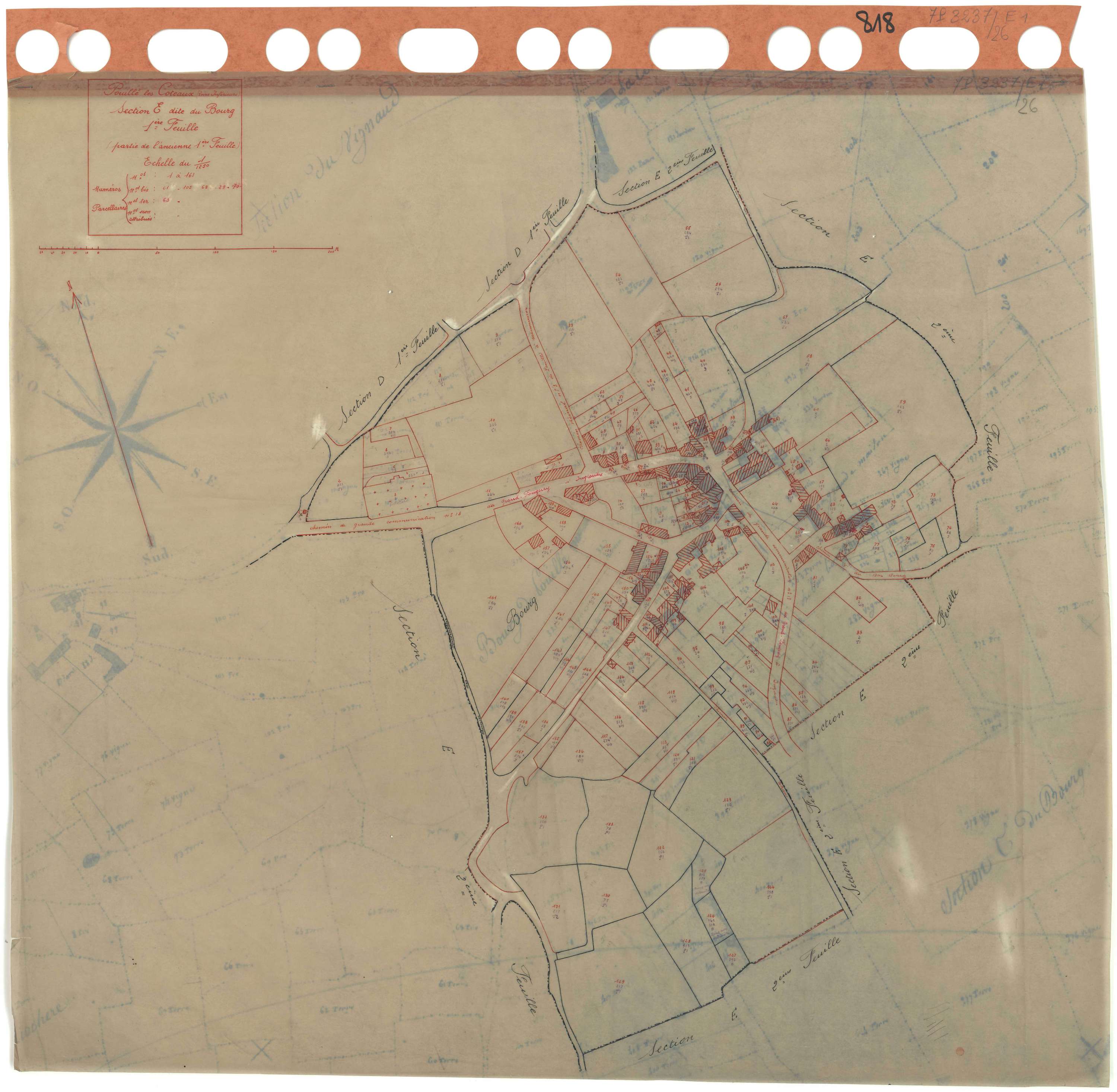 Pouillé-les-Côteaux - Section E1 Bourg (section du) . 1-161