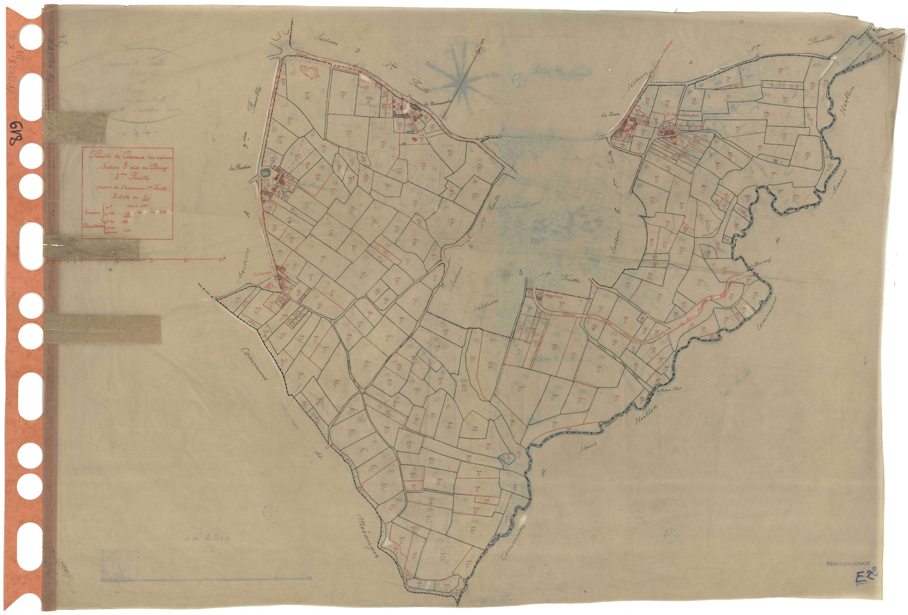Pouillé-les-Côteaux - Section E2 Bourg (section du) . 162-458