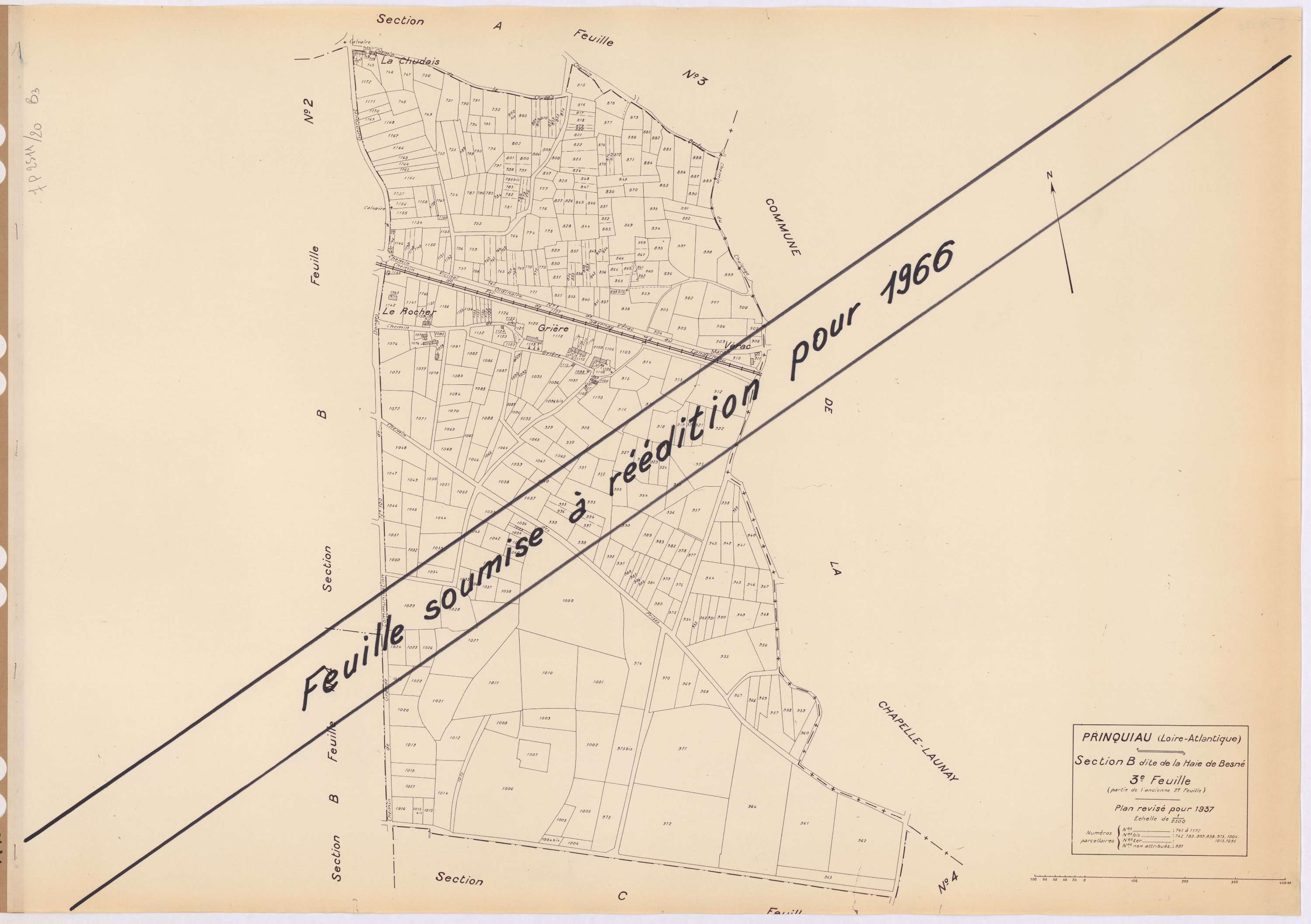 Prinquiau - Section B3 Haie de Besné (section de La) ; 741-1172