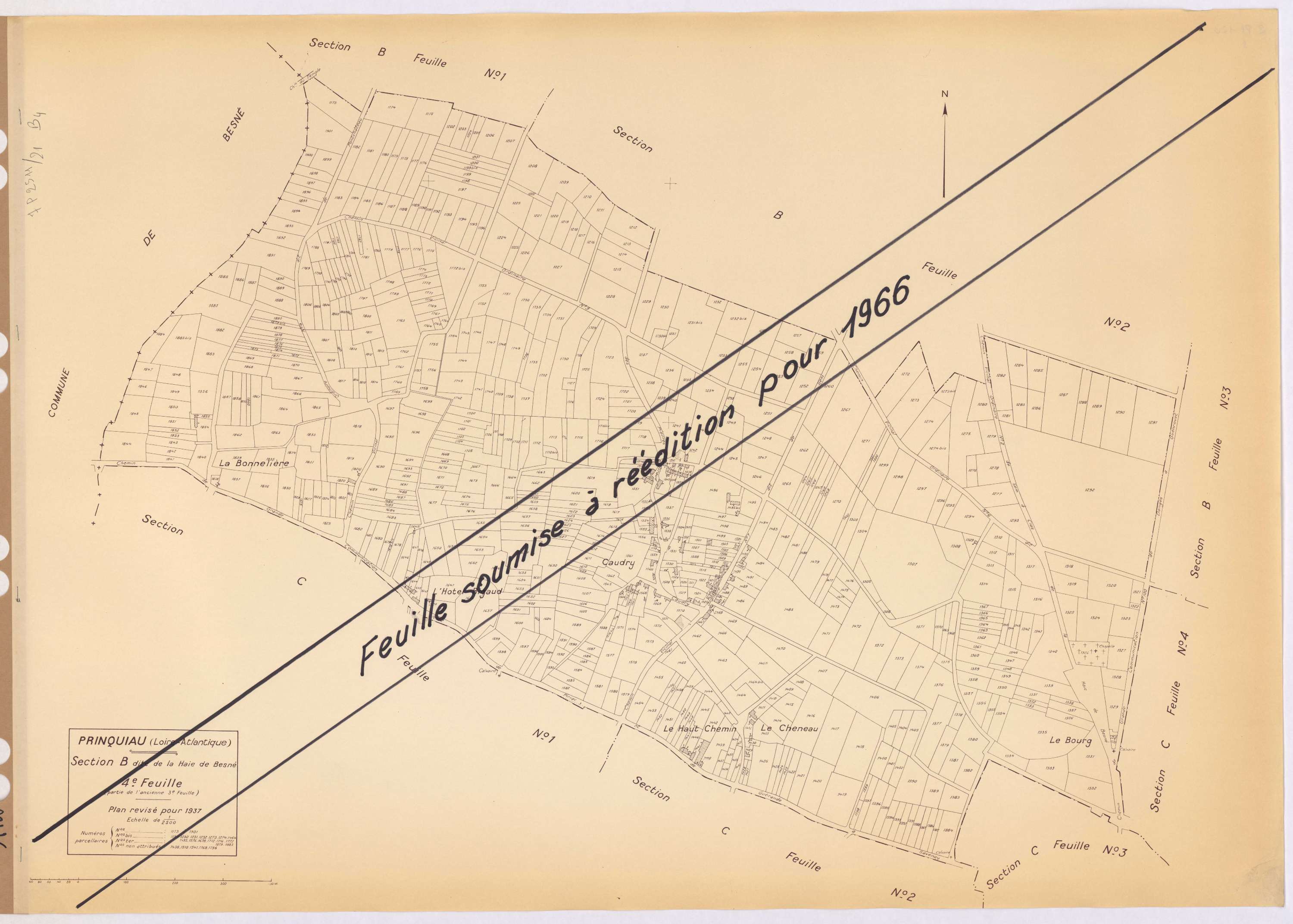 Prinquiau - Section B4 Haie de Besné (section de La) ; 1173-1901
