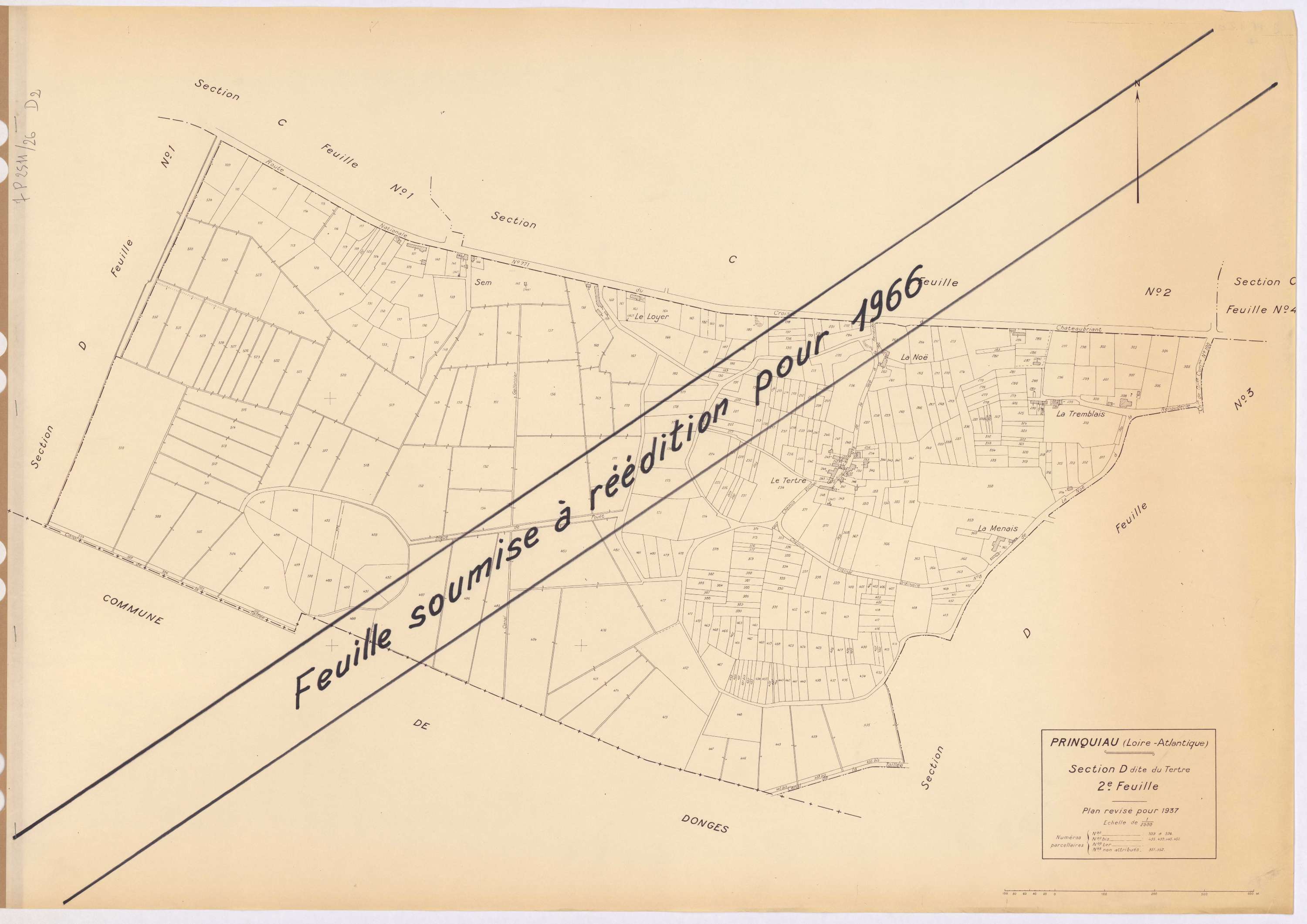 Prinquiau - Section D2 Tertre (section du) ; 109-534