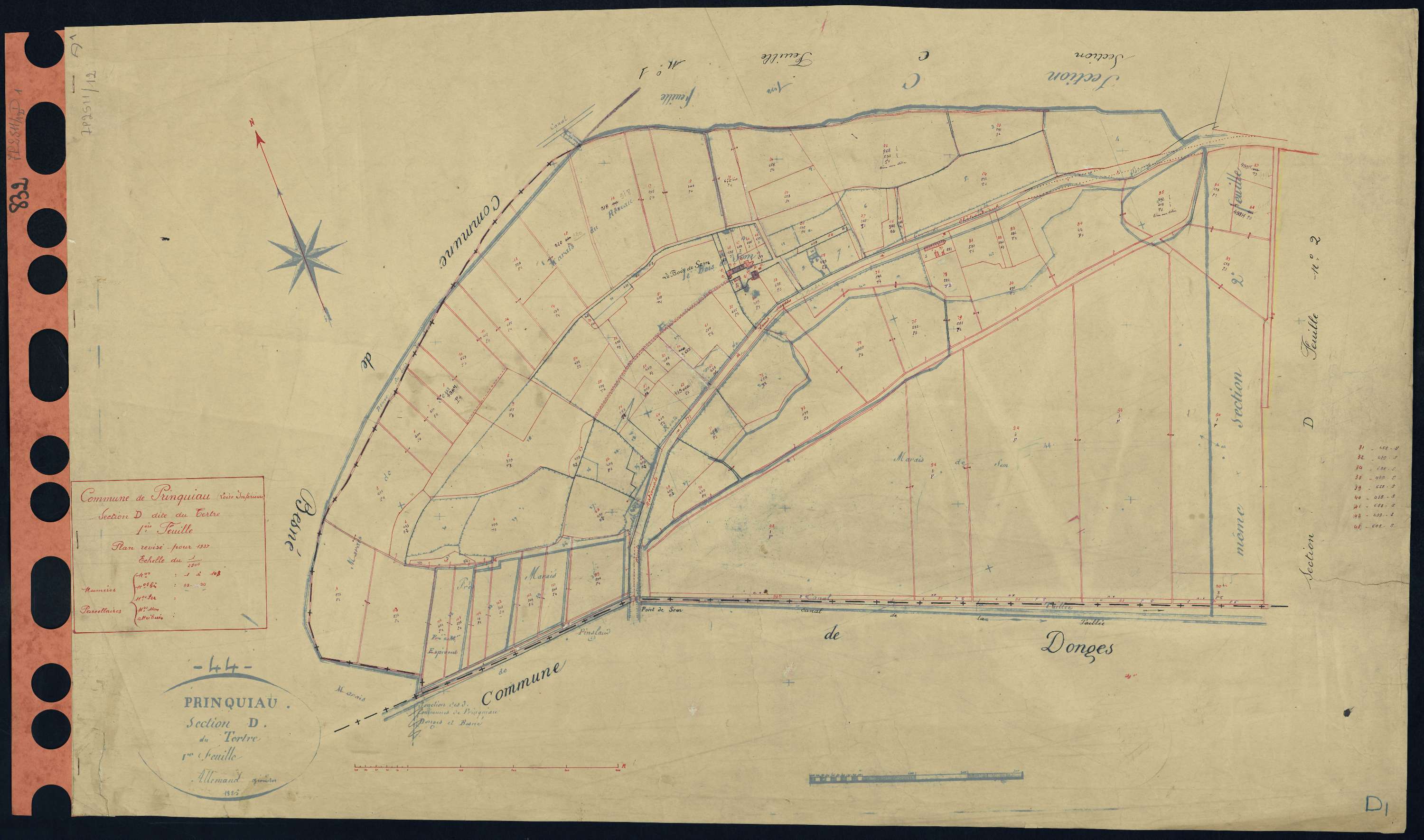 Prinquiau - Section D1 Tertre (section du) . 1-108