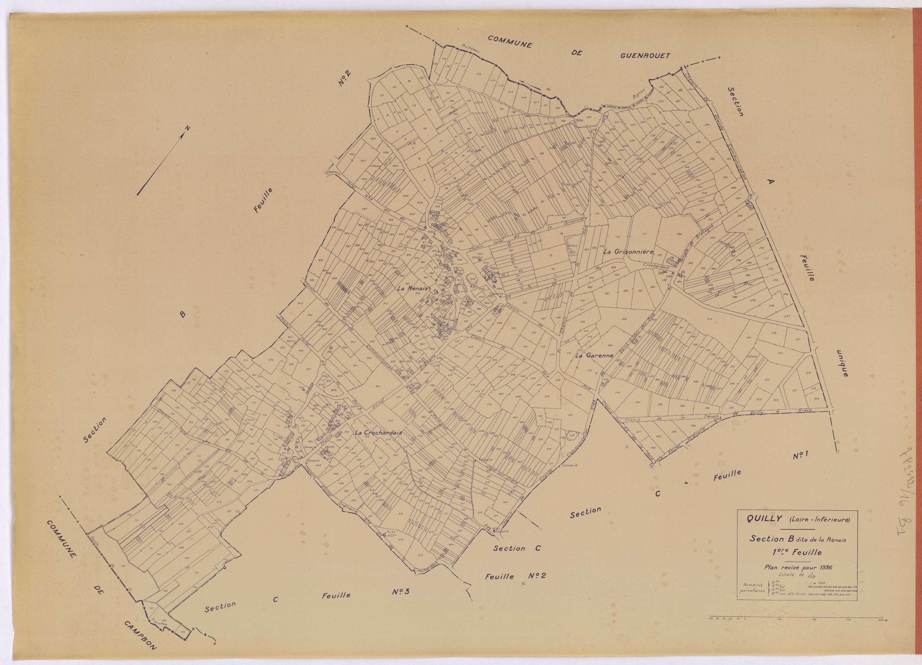 Quilly - Section B1 Rénais (section de La) ; 1-1053