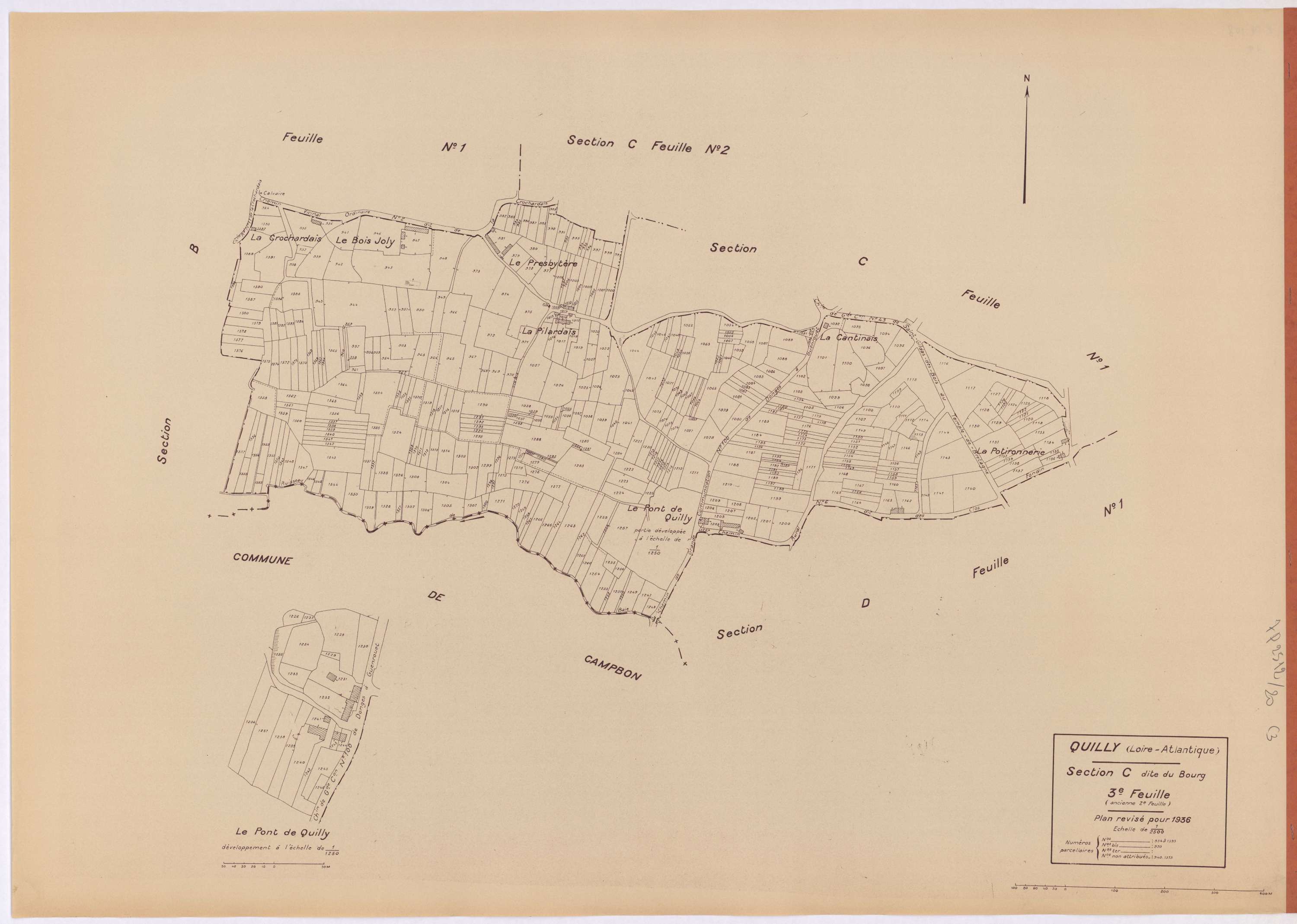 Quilly - Section C3 Bourg (section du) ; 934-1393