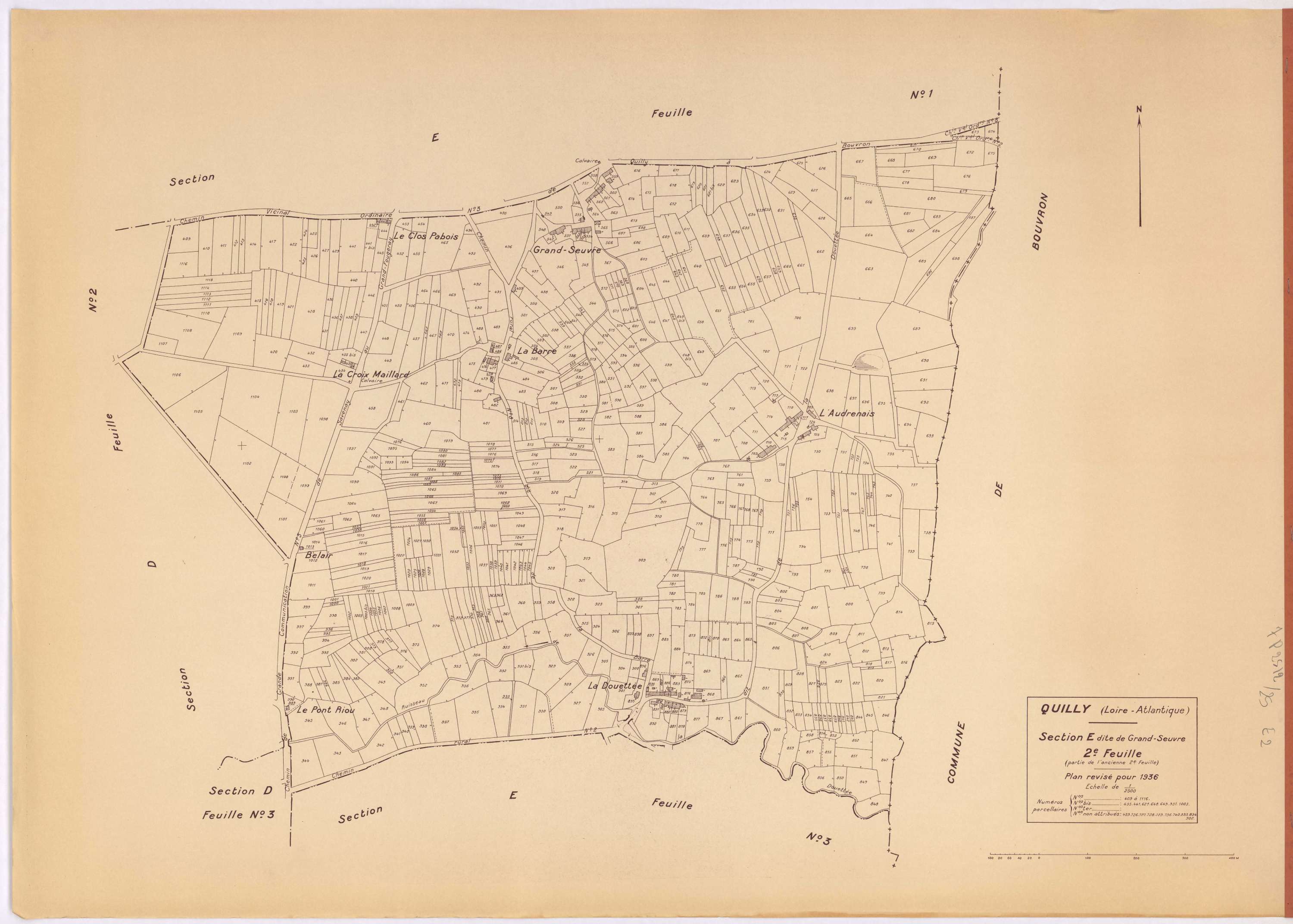 Quilly - Section E2 Grand-Seuvre (section de) ; 409-1116