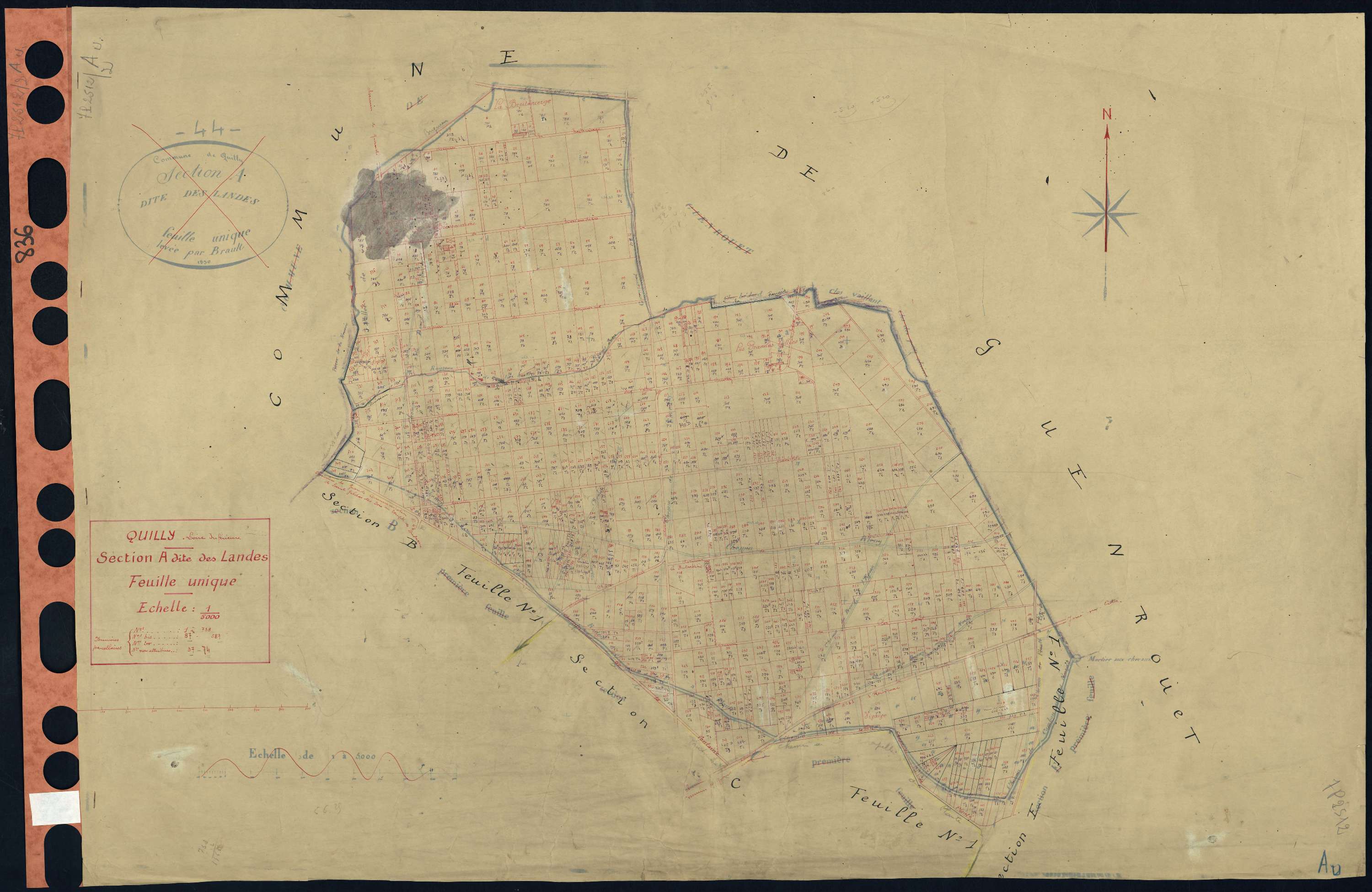 Quilly - Section A Landes (section des) . 1-738