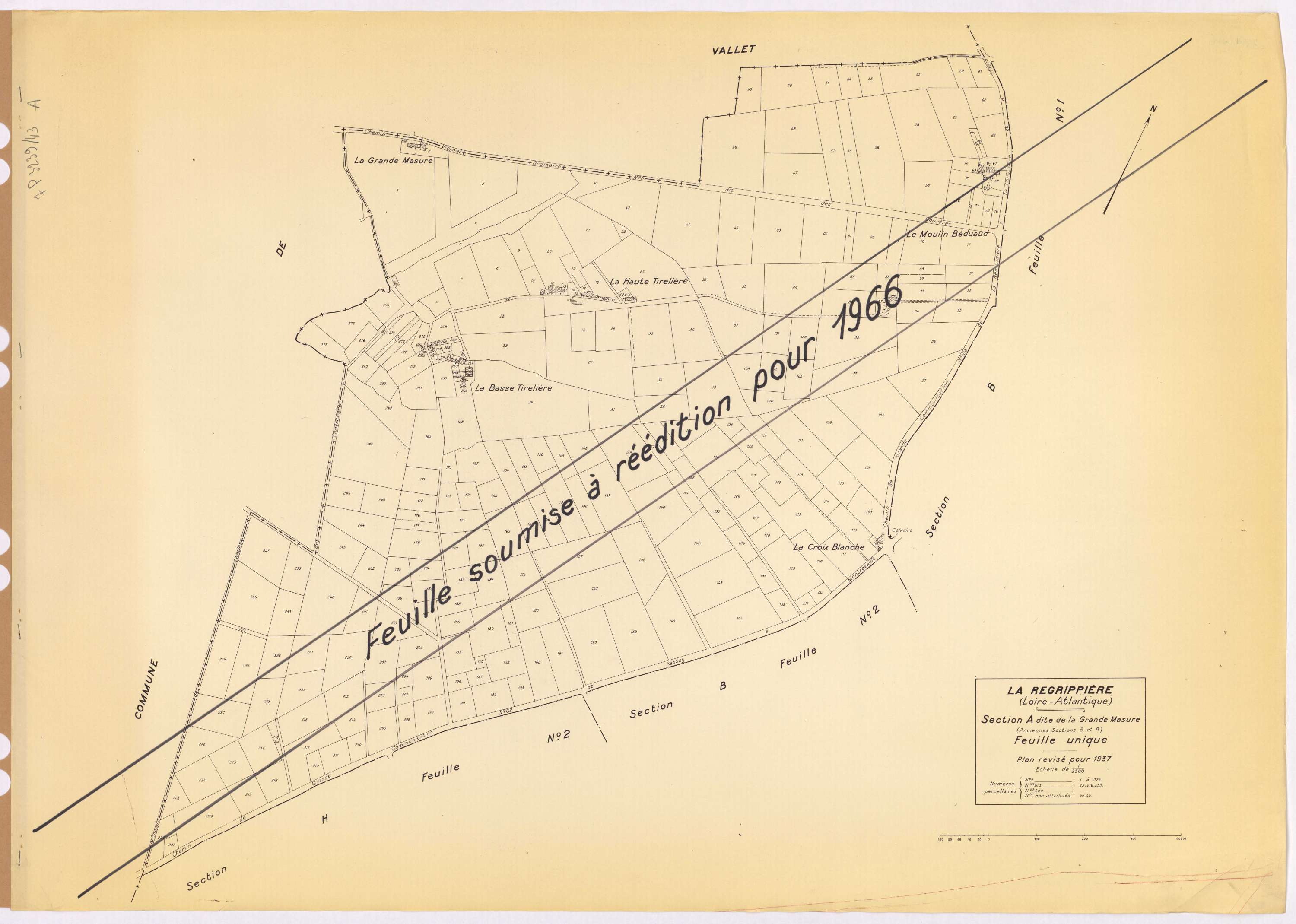 La Regrippière - Section A Grande Masure (section de La) ; 1-279