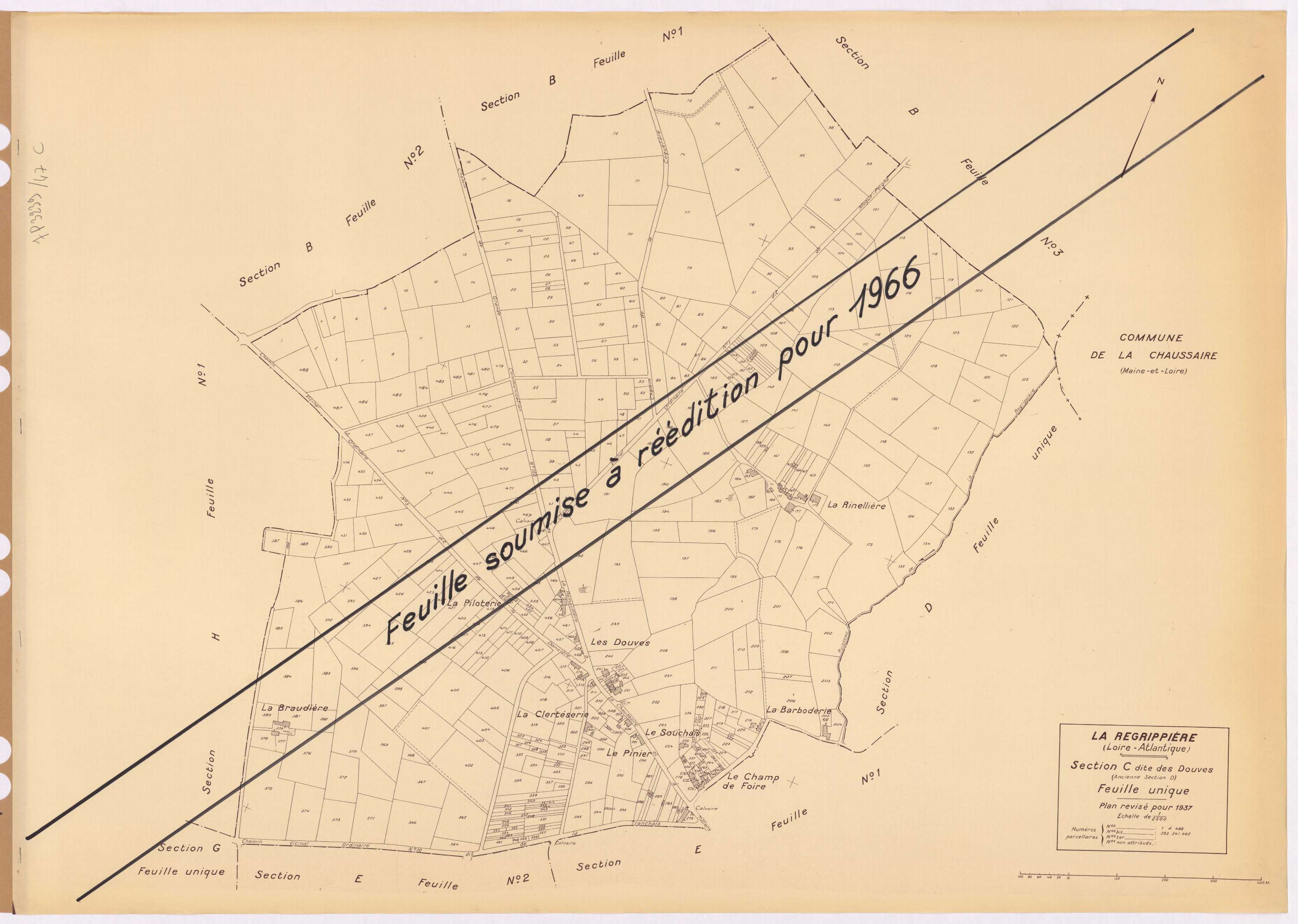 La Regrippière - Section C Douves (section des) ; 1-488