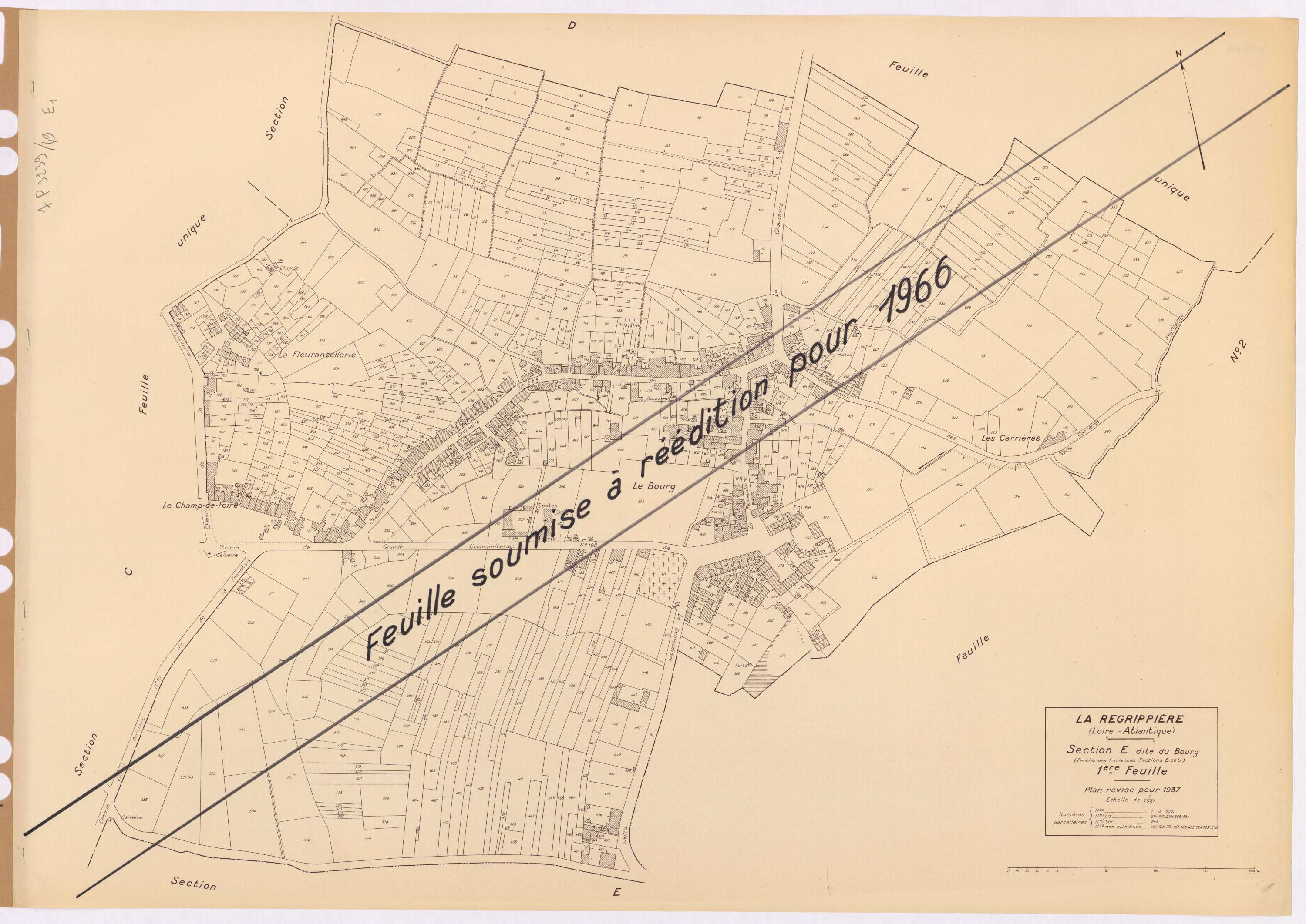 La Regrippière - Section E1 Bourg (section du) ; 1-898